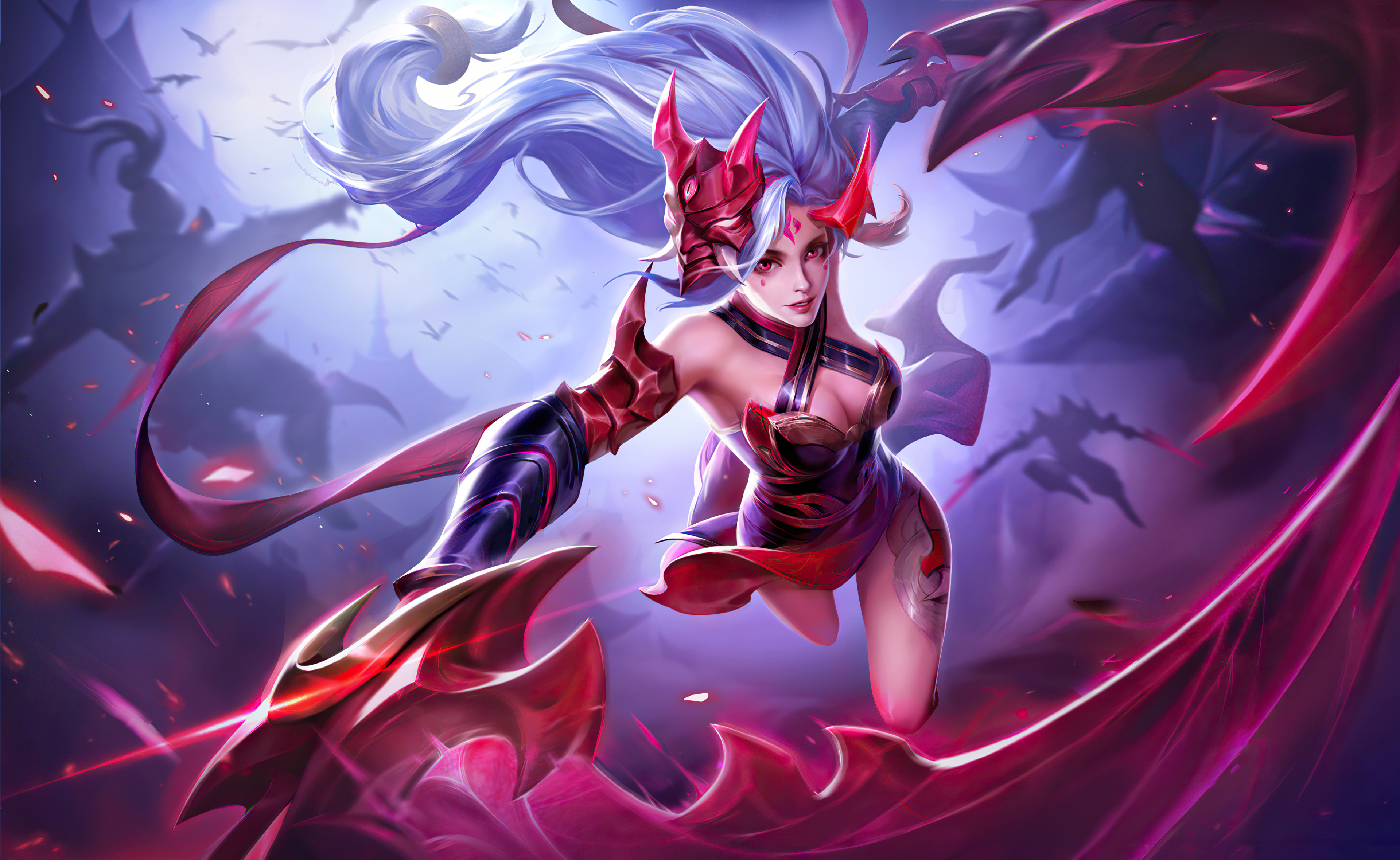 Fantasy girl with mask and sword from Arena of Valor HD Wallpaper
