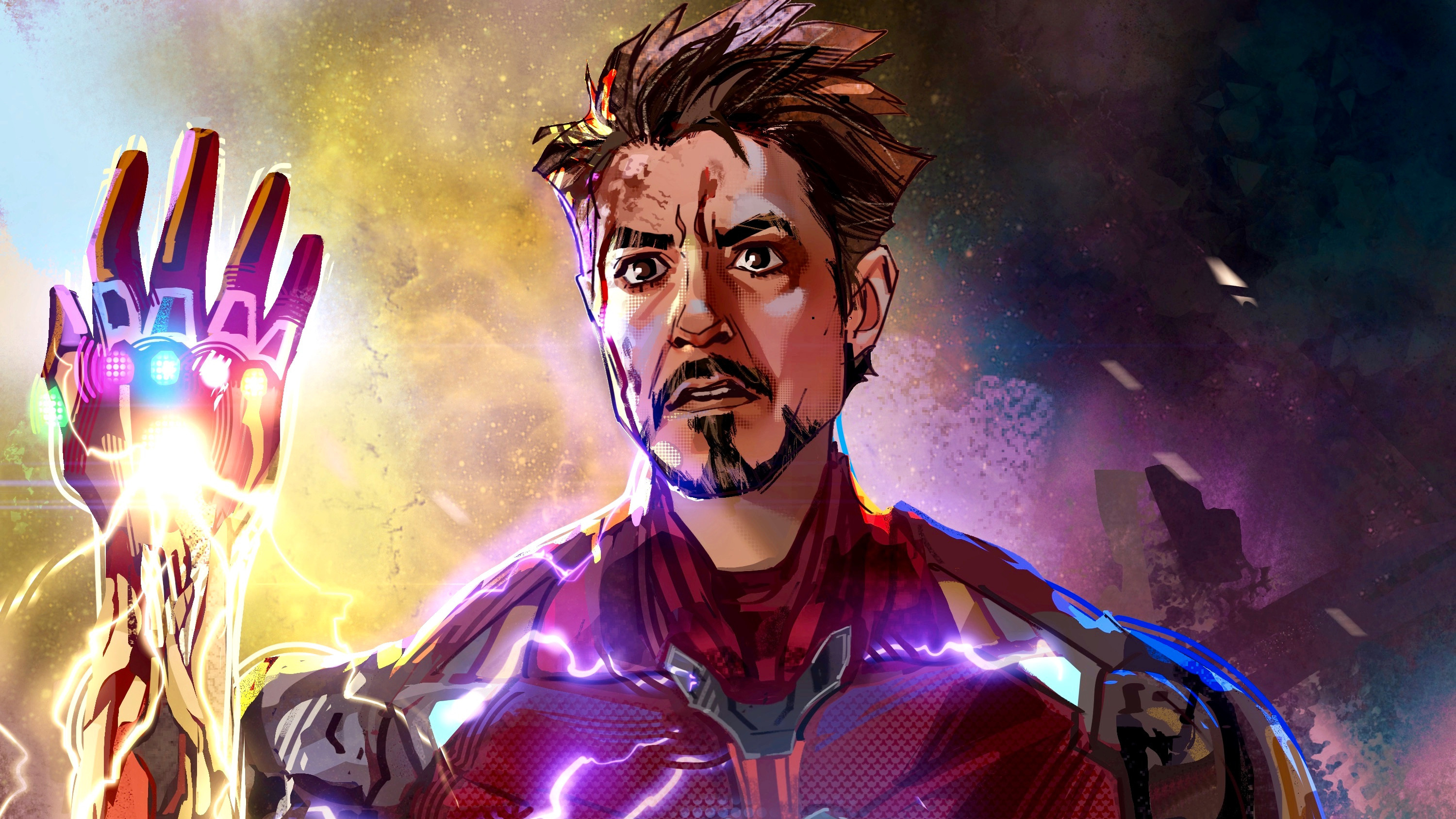 Iron Man with Infinity Gauntlet Artwork HD Wallpaper
