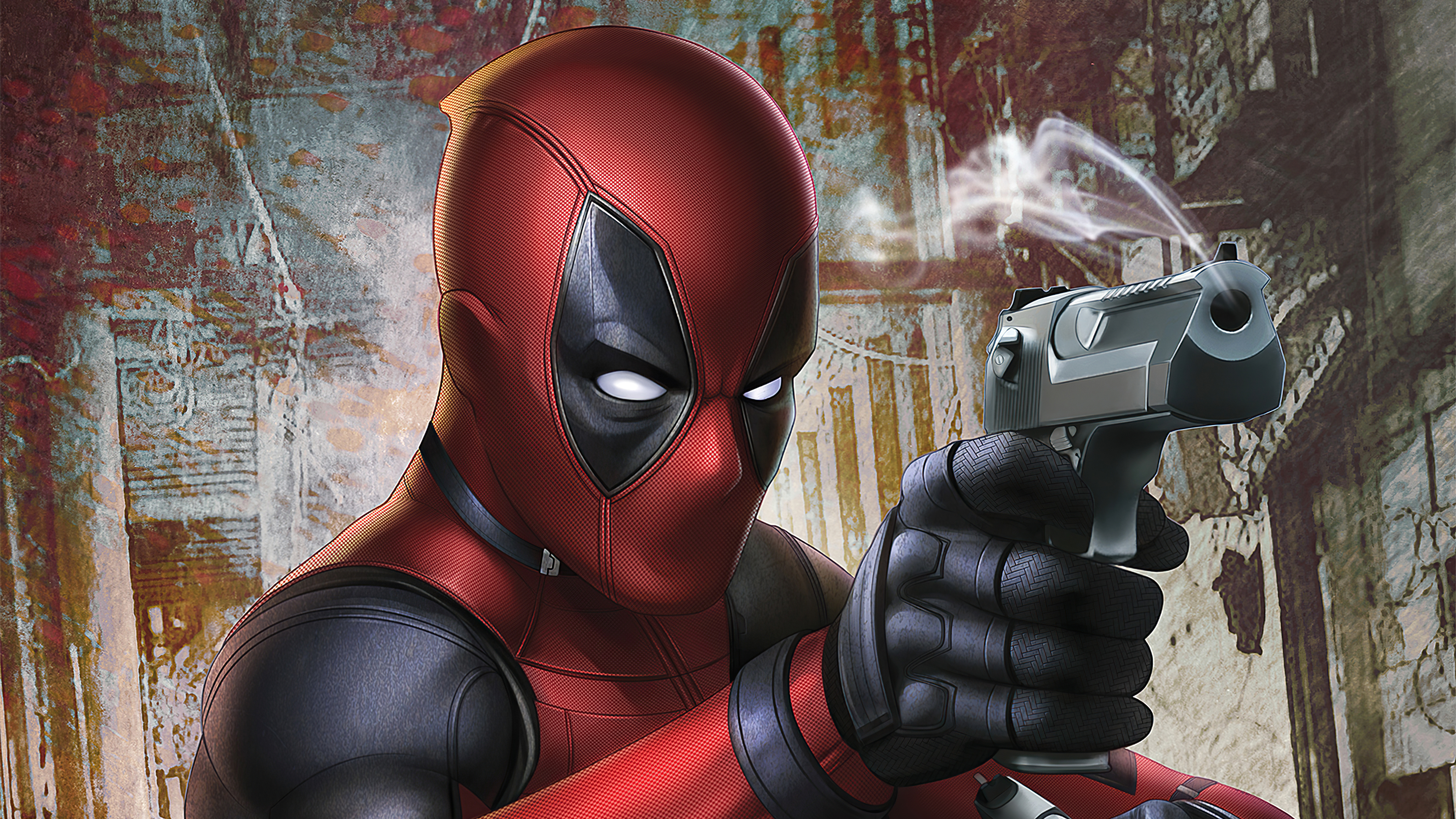 Deadpool holding a gun HD Wallpaper