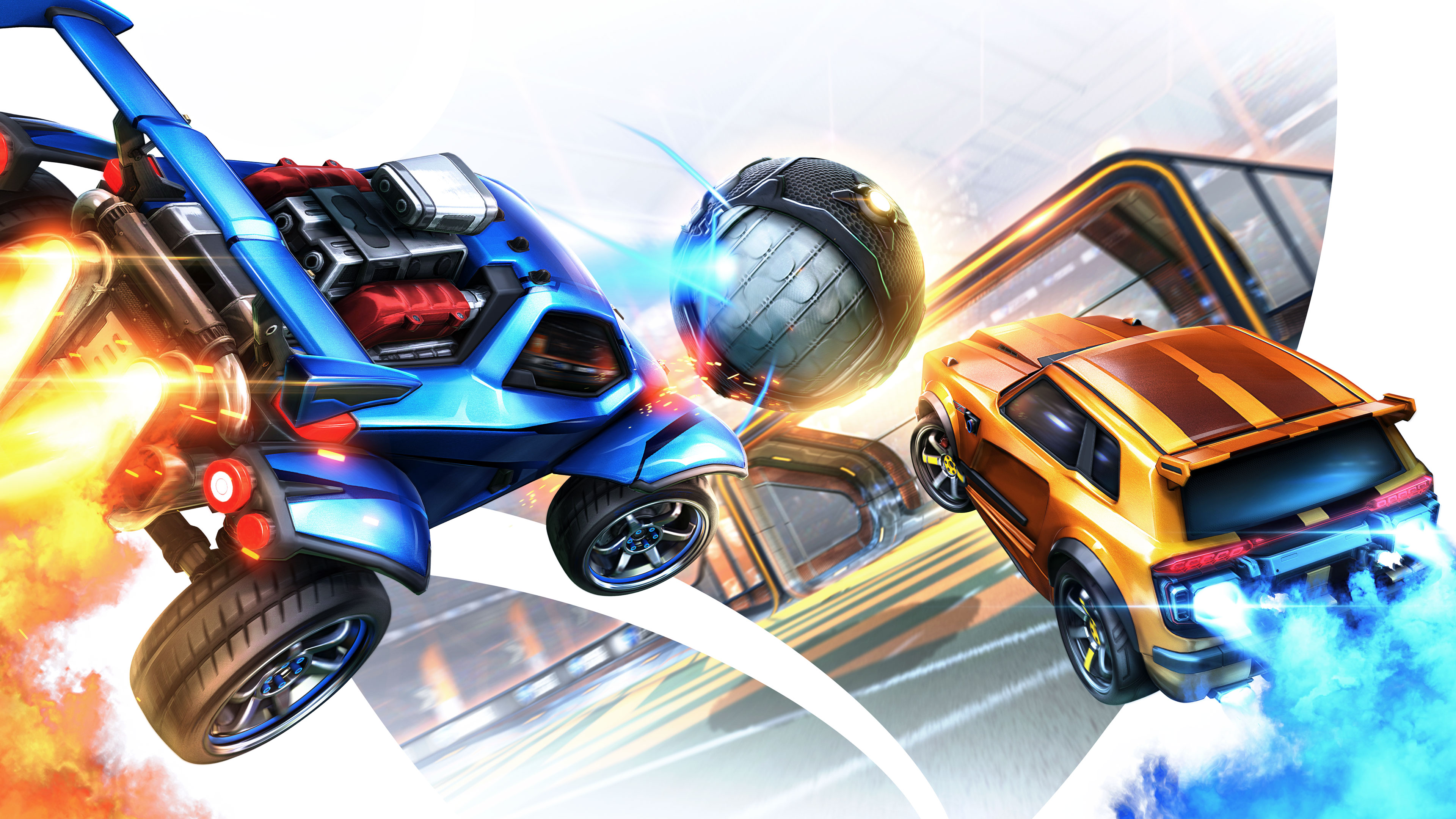 Rocket League Intense Car Soccer Action HD Wallpaper