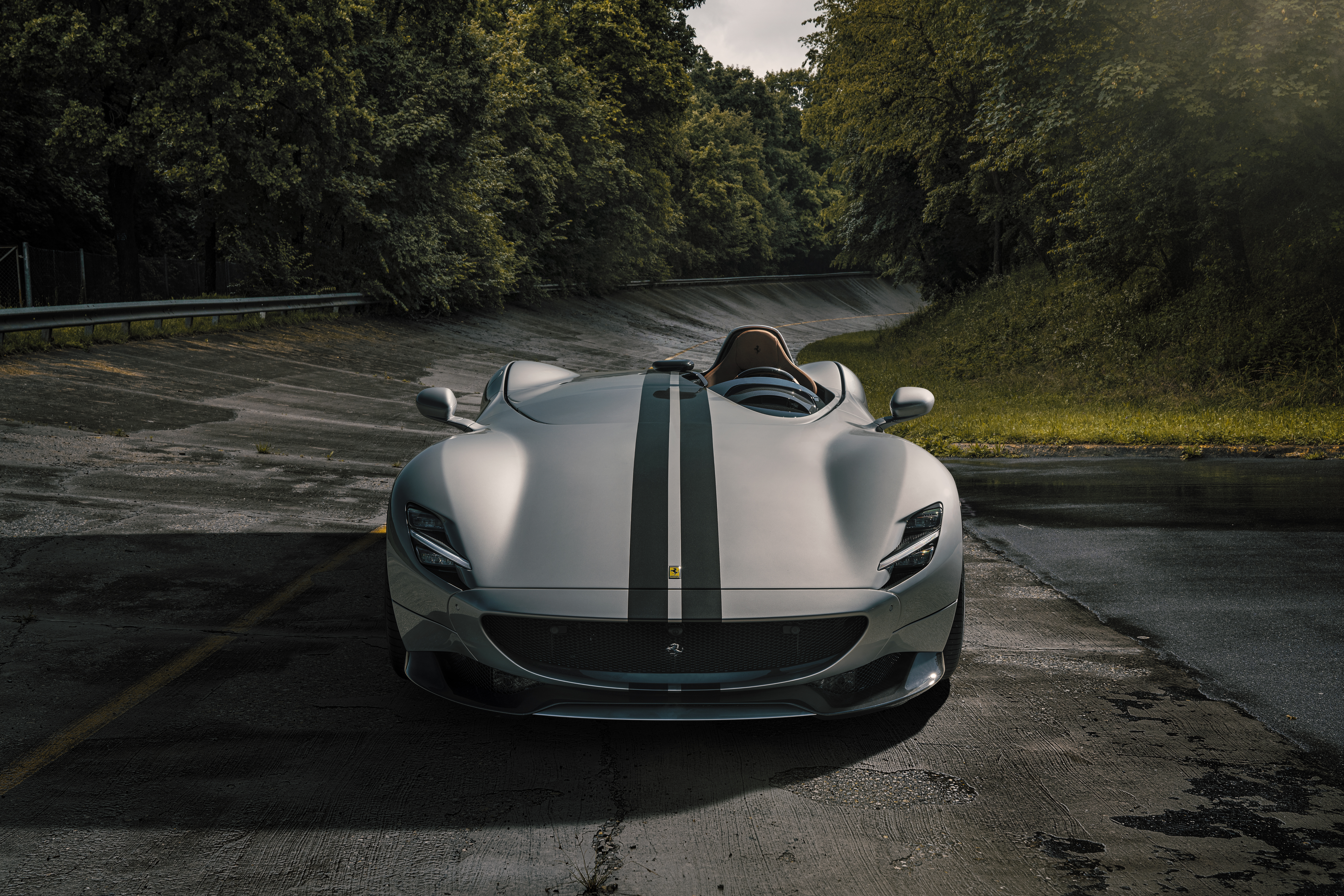 Ferrari Monza SP1 on a race track HD Wallpaper