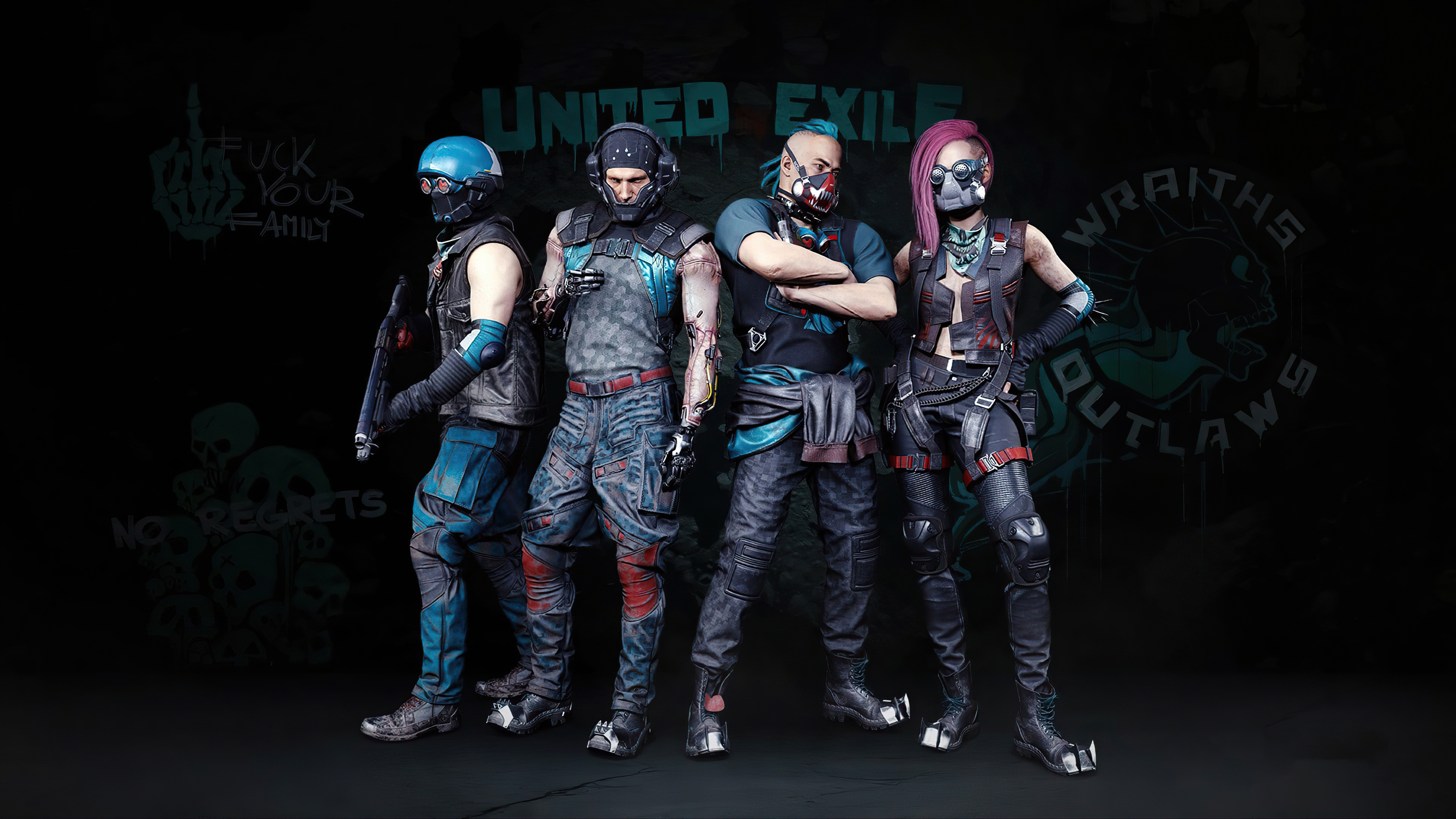 Four characters from Cyberpunk 2077 HD Wallpaper