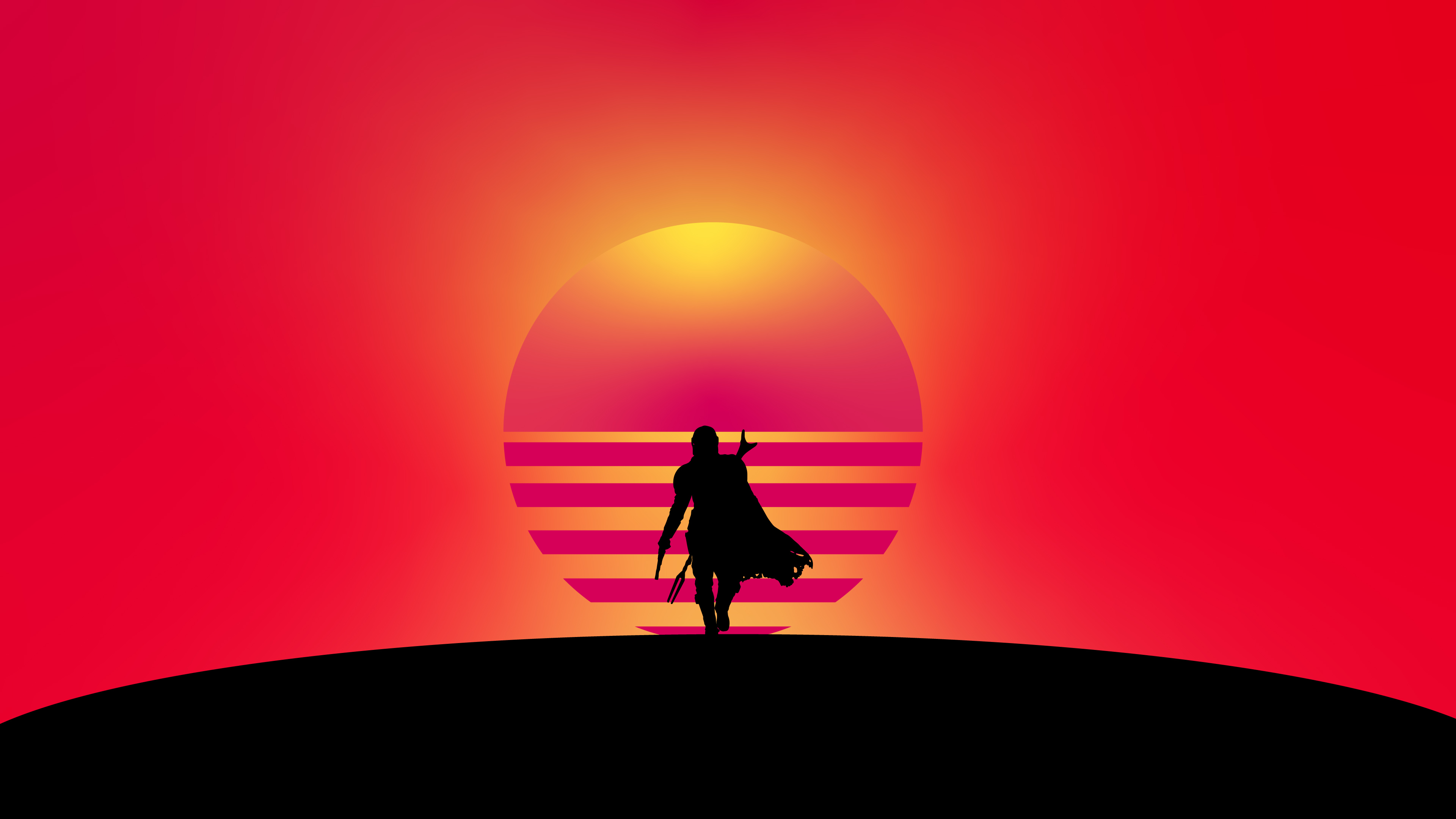 The Mandalorian from Star Wars Minimalist Sunset HD Wallpaper