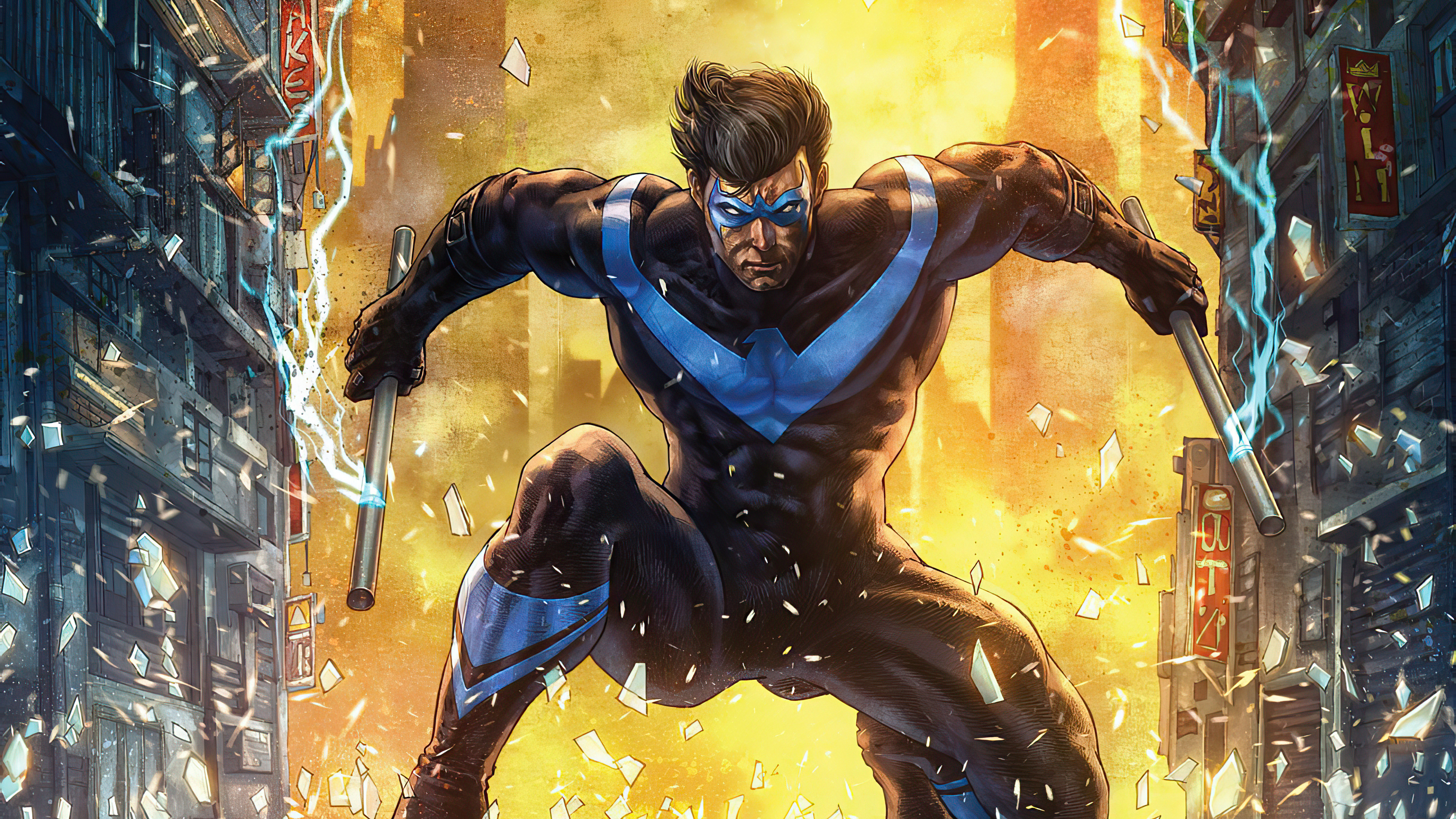 Nightwing from DC Comics artwork 4K HD Wallpaper