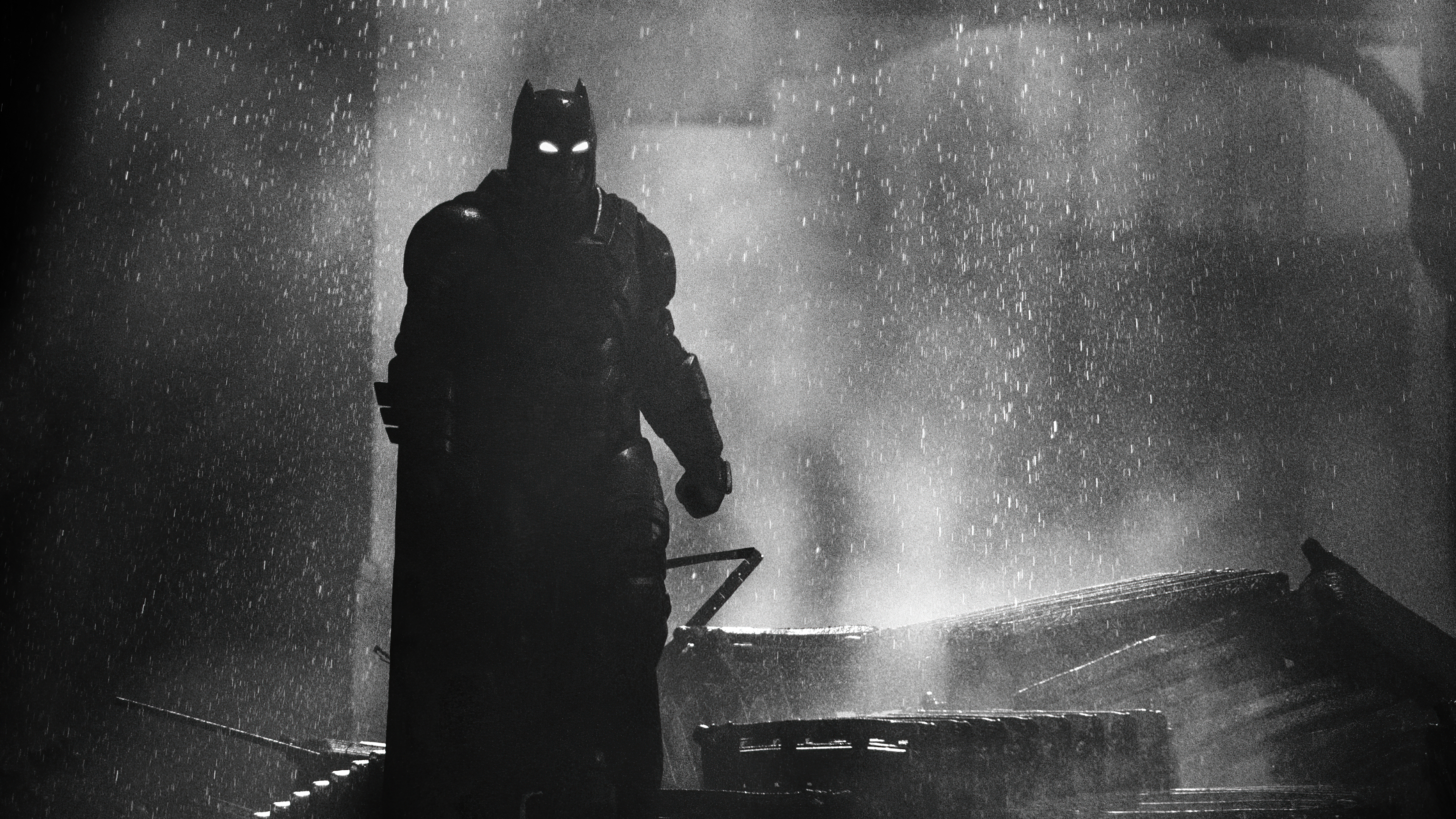 Batman from DC Comics in the rain HD Wallpaper