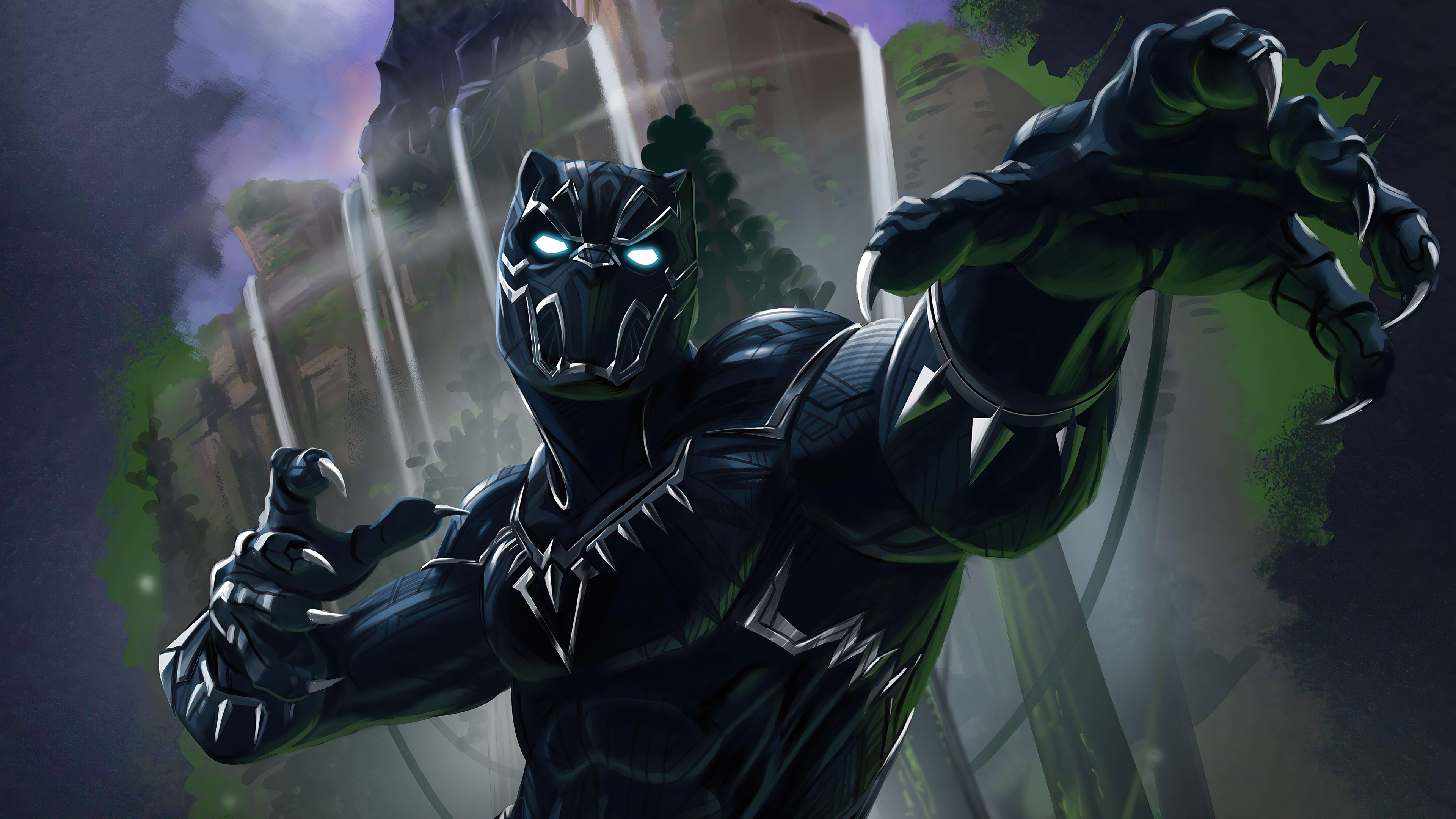 Black Panther artwork 4K HD Wallpaper
