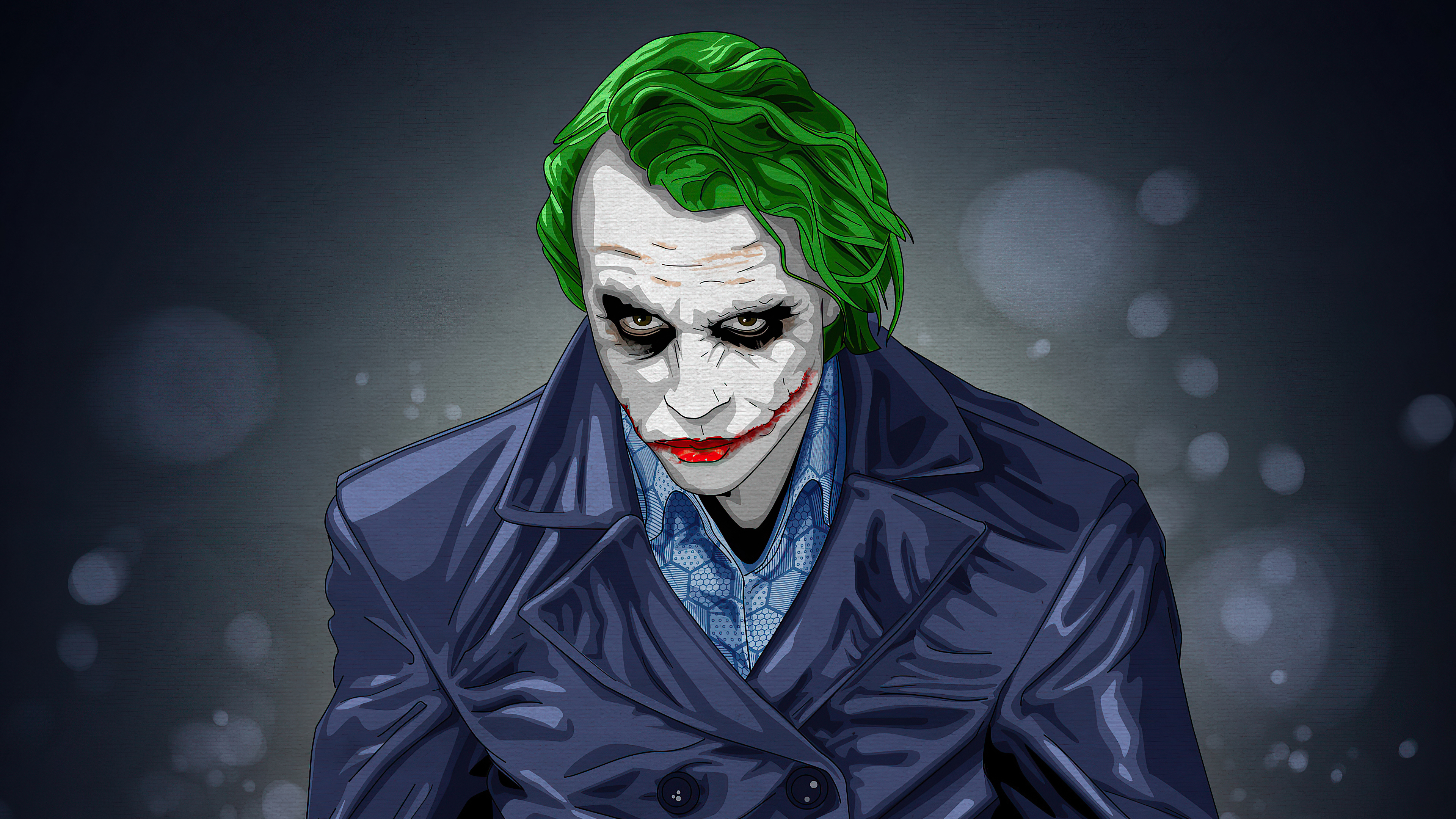 Joker artwork from The Dark Knight 4K HD Wallpaper