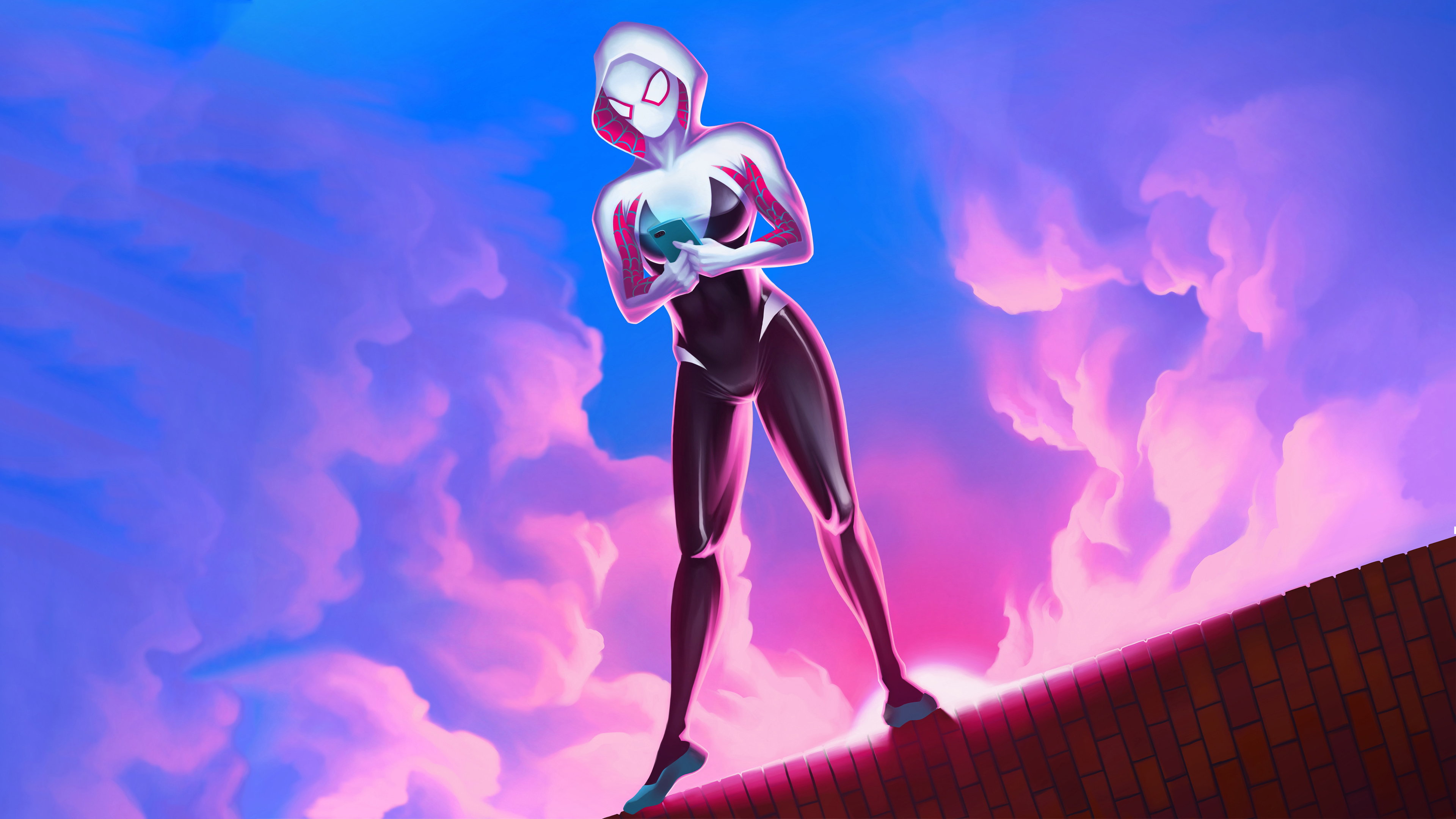 Gwen Stacy from Spider-Man artwork HD Wallpaper