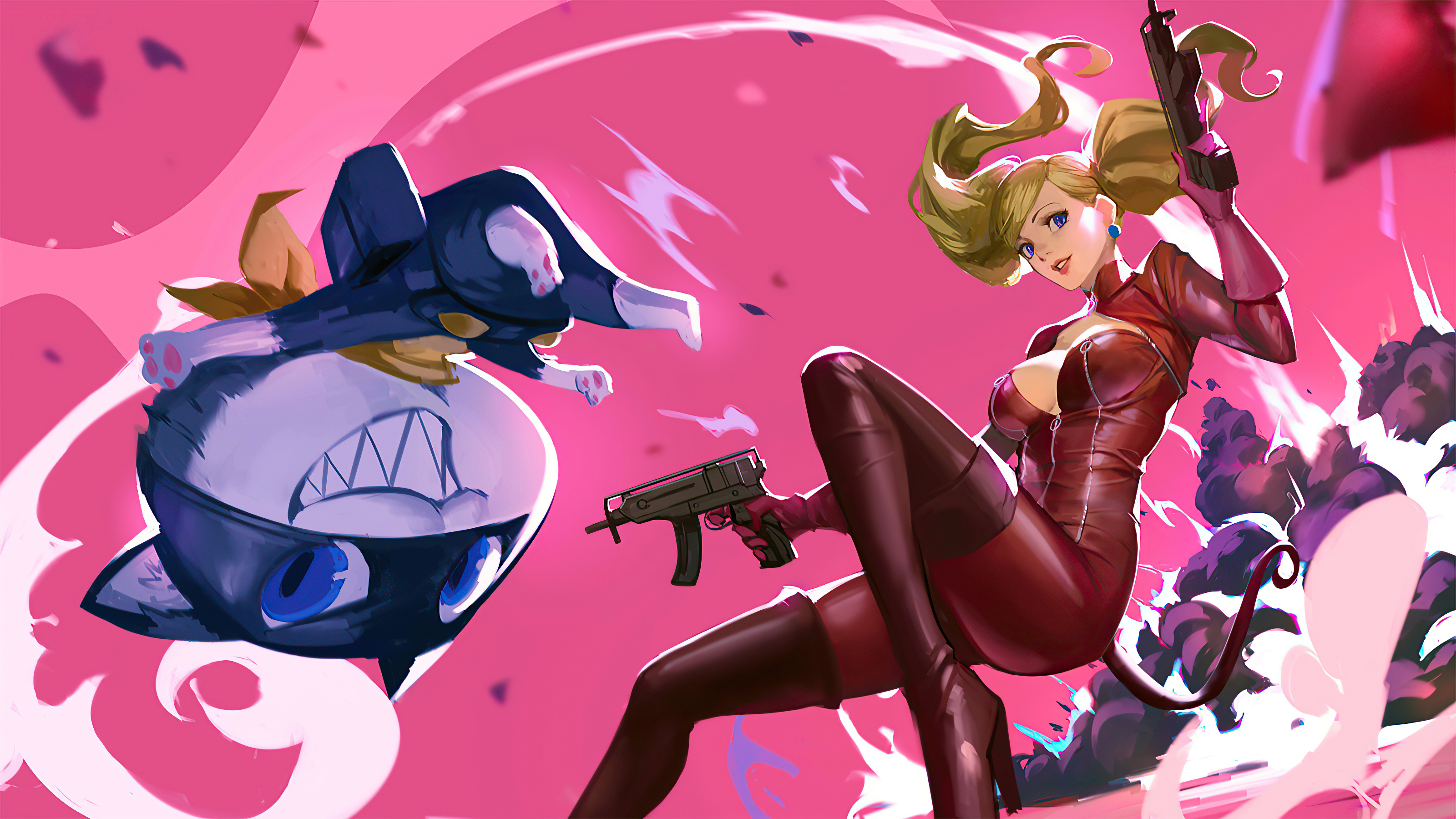 Ann Takamaki and Morgana from Persona 5 HD Wallpaper