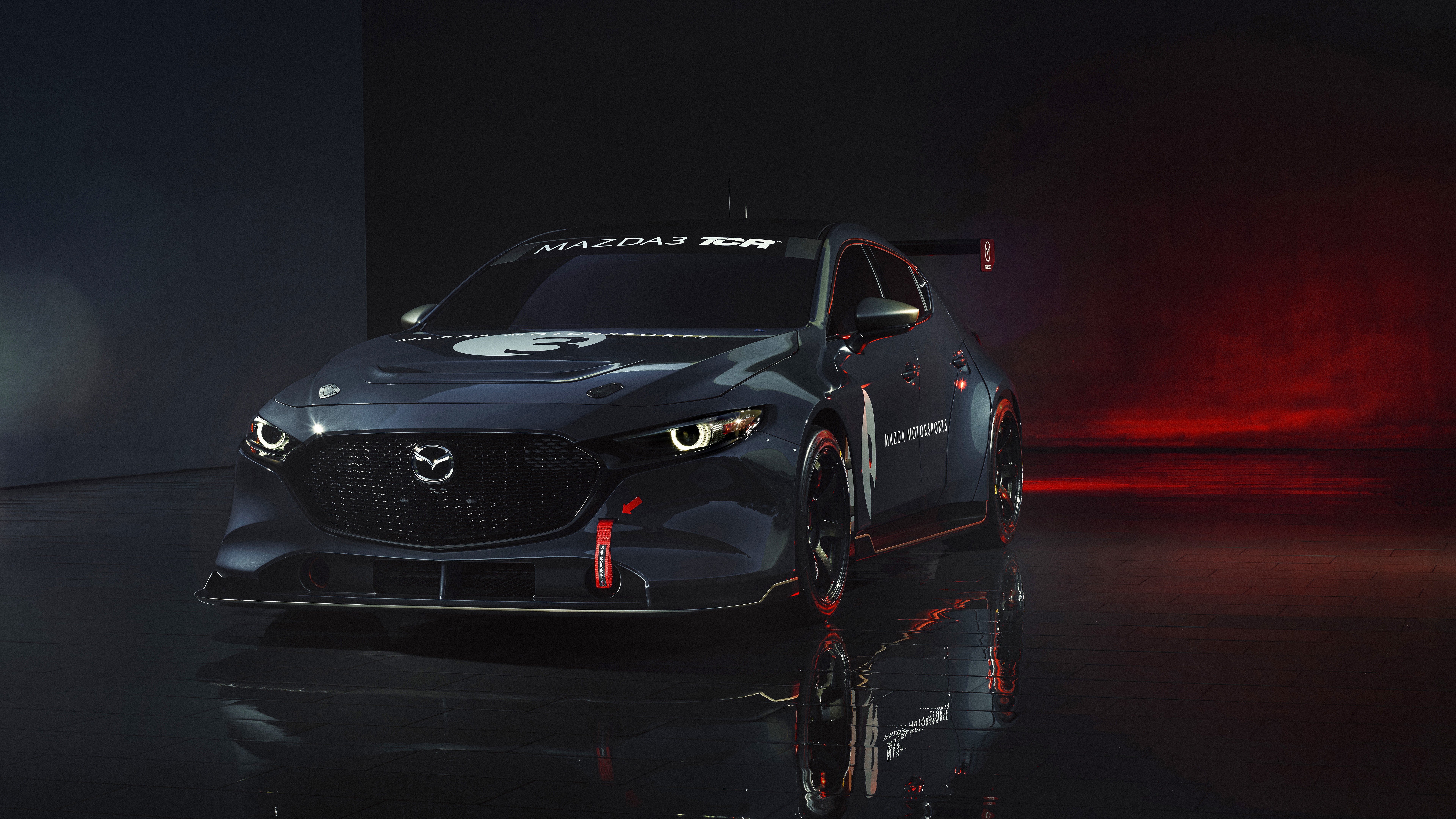 Mazda 3 TCR race car with racing decals HD Wallpaper