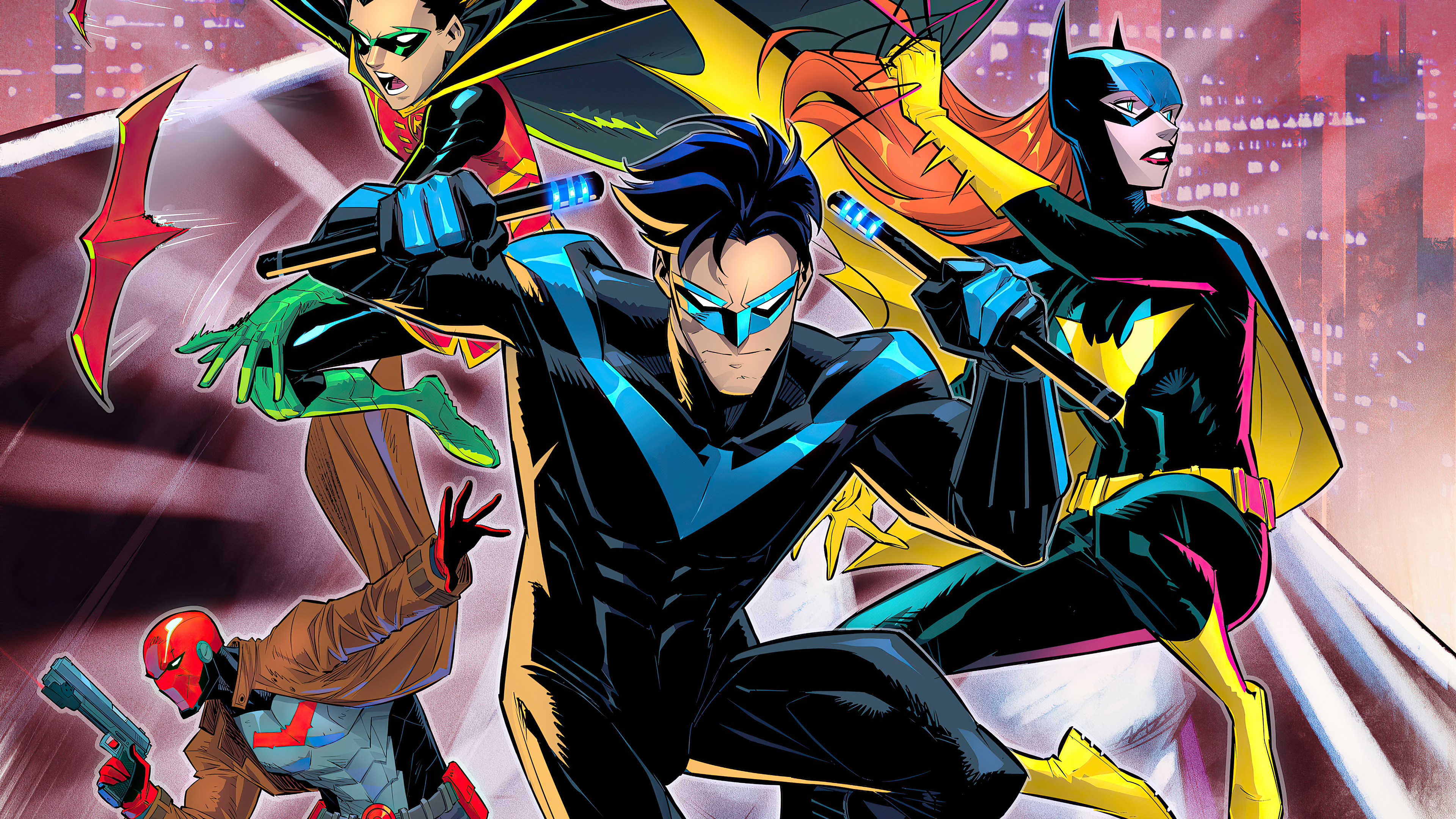Nightwing and Bat-Family from DC Comics HD Wallpaper