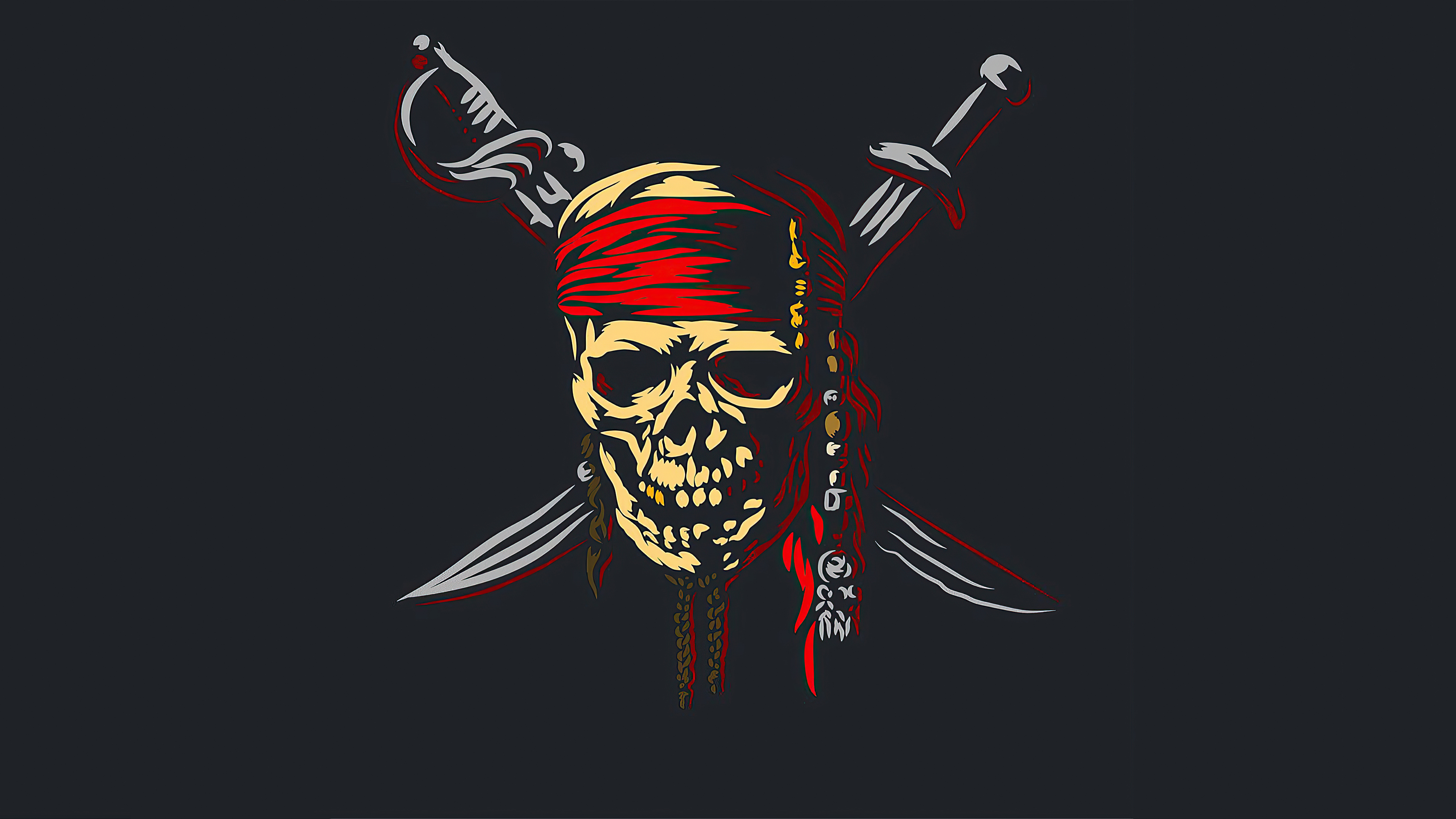 Pirate Skull with Crossed Swords HD Wallpaper