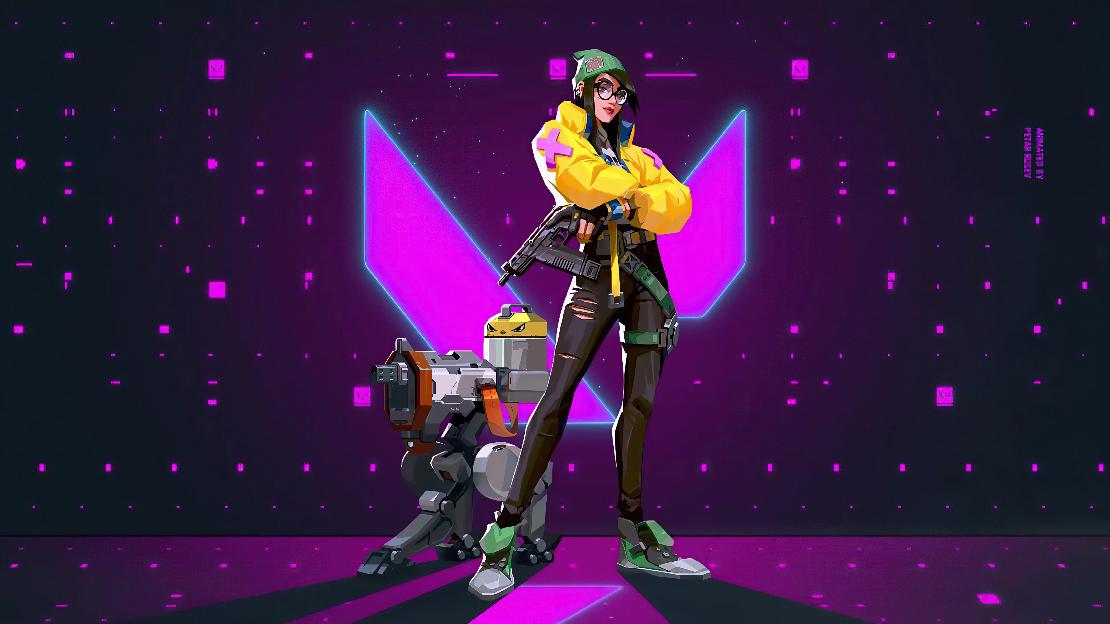 Killjoy from Valorant with a turret HD Wallpaper