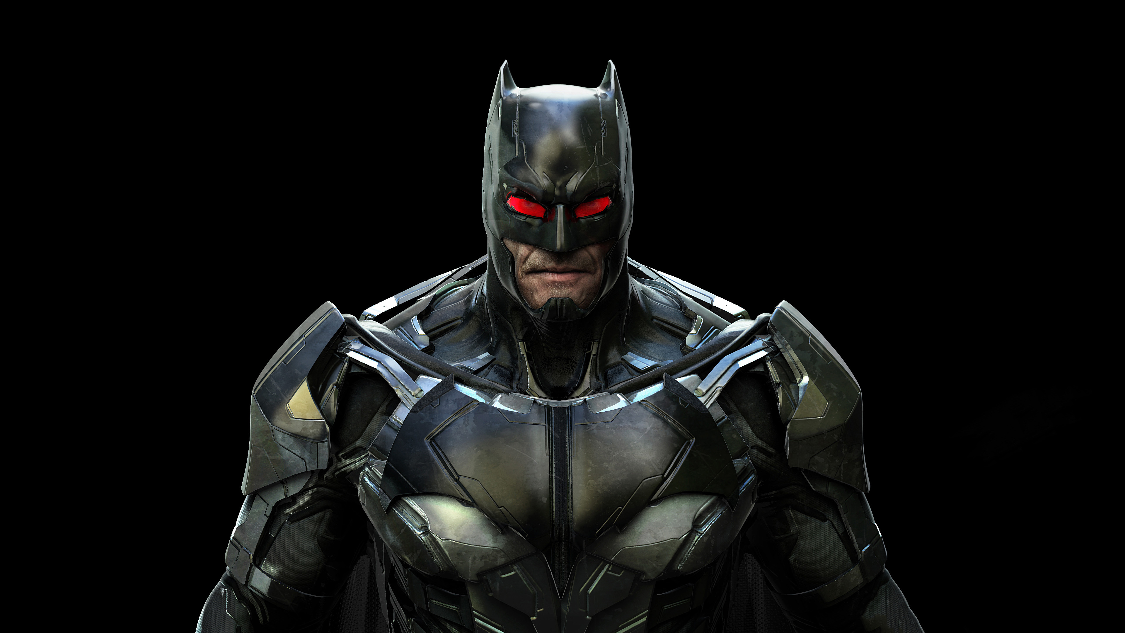 Batman artwork with red glowing eyes HD Wallpaper