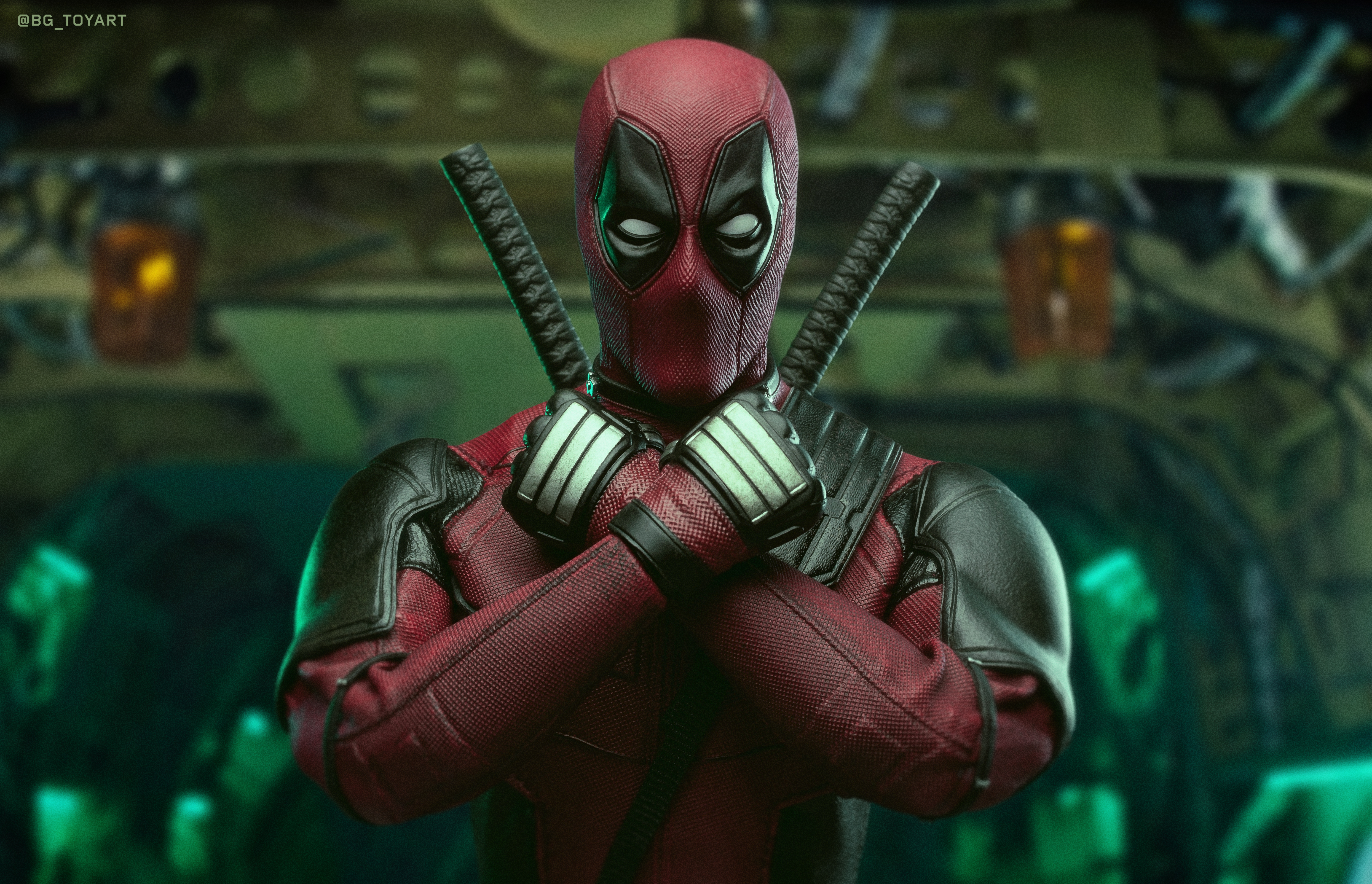 Deadpool with Katanas HD Wallpaper