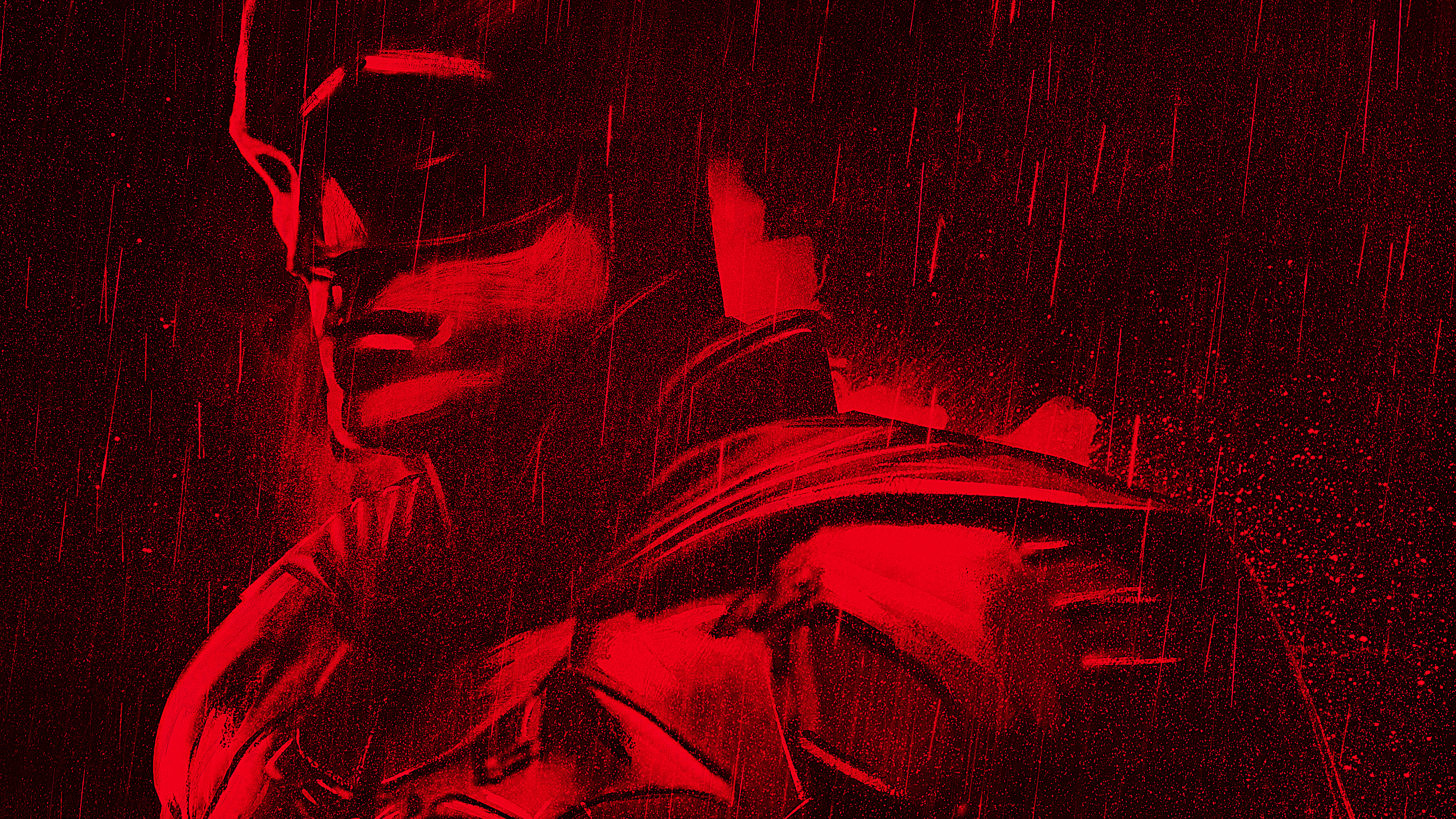 The Batman in Red Artwork HD Wallpaper