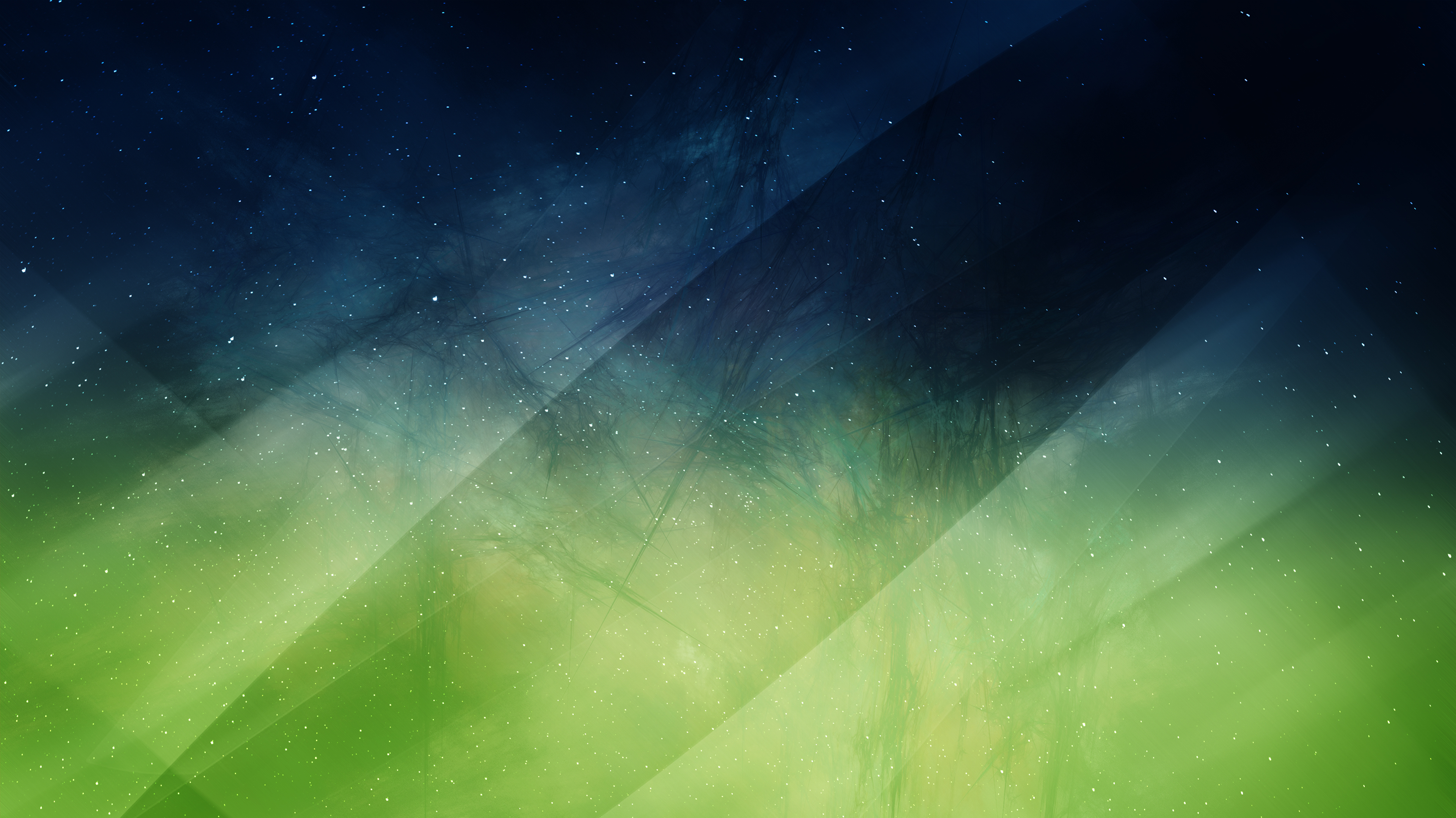 Abstract digital art with blue and green gradient HD Wallpaper