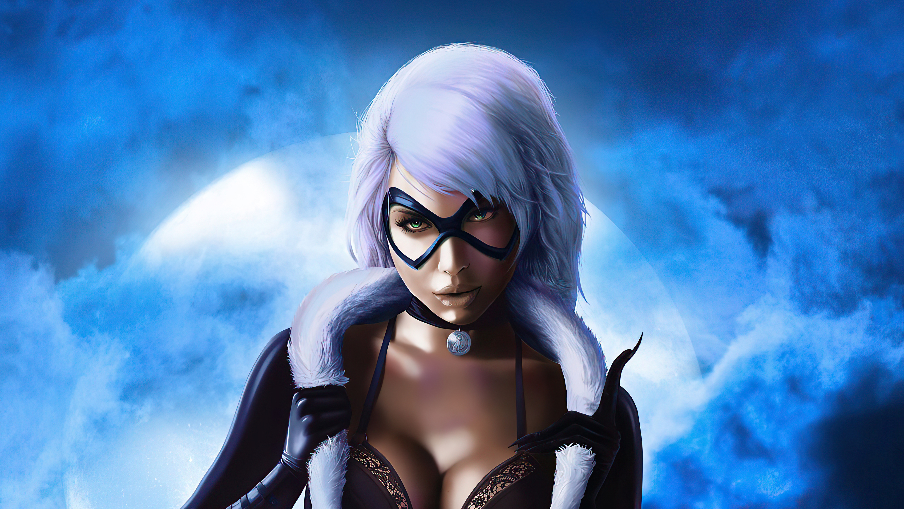 Black Cat from Marvel artwork 4K HD Wallpaper