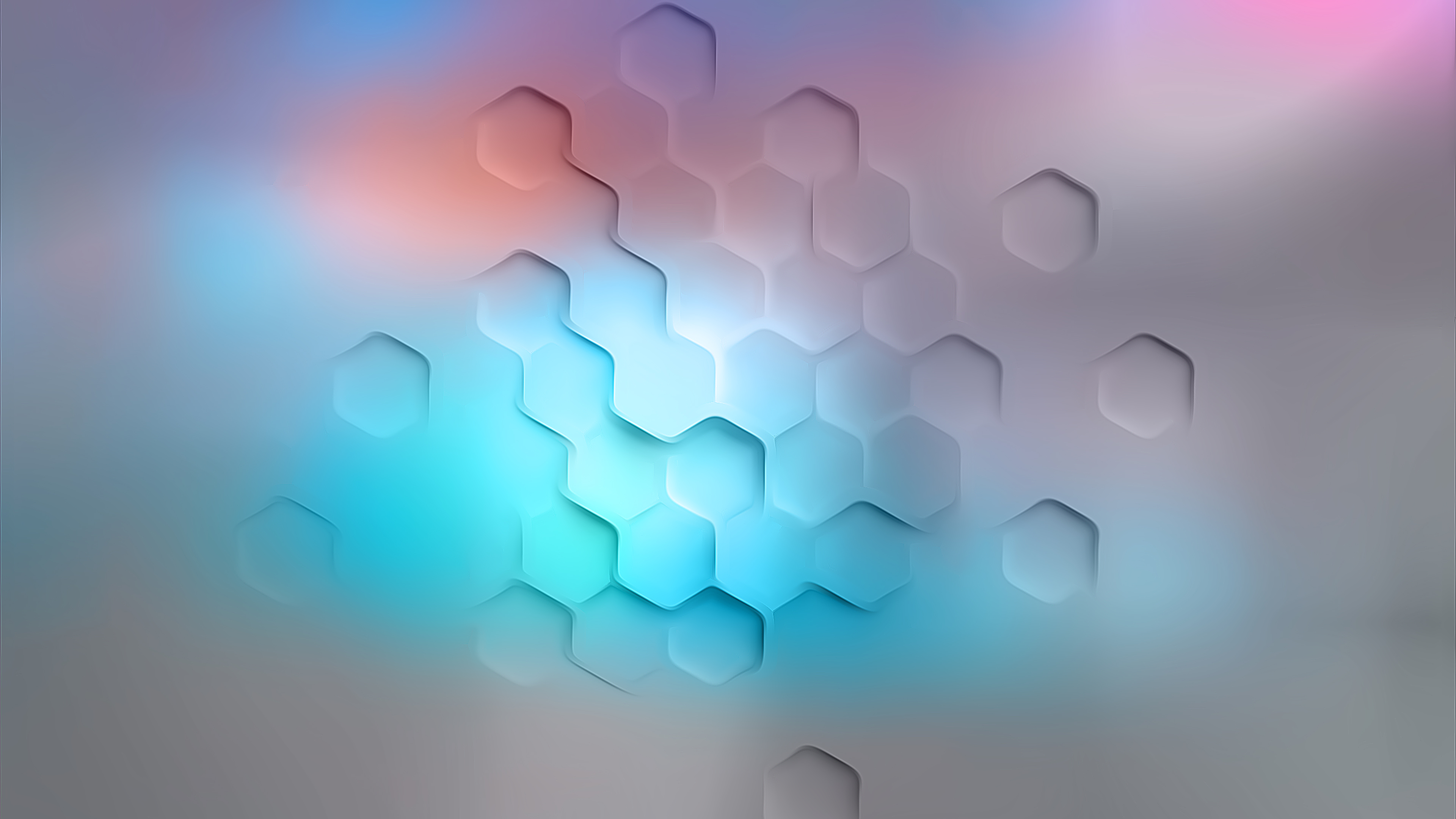 Abstract digital art with hexagons and bokeh HD Wallpaper