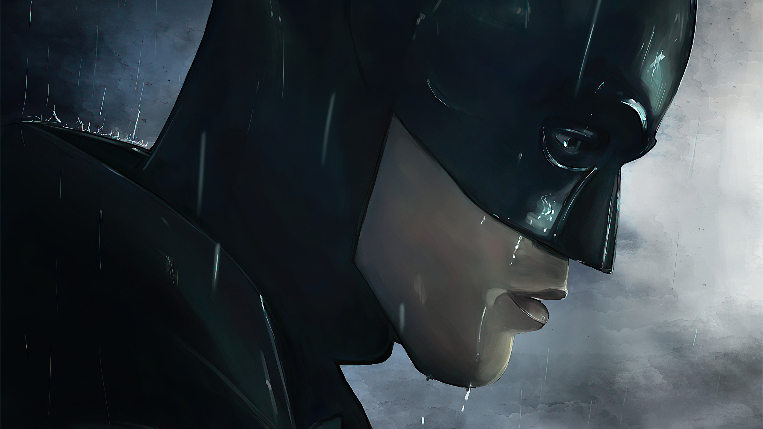Batman in the Rain Artwork HD Wallpaper