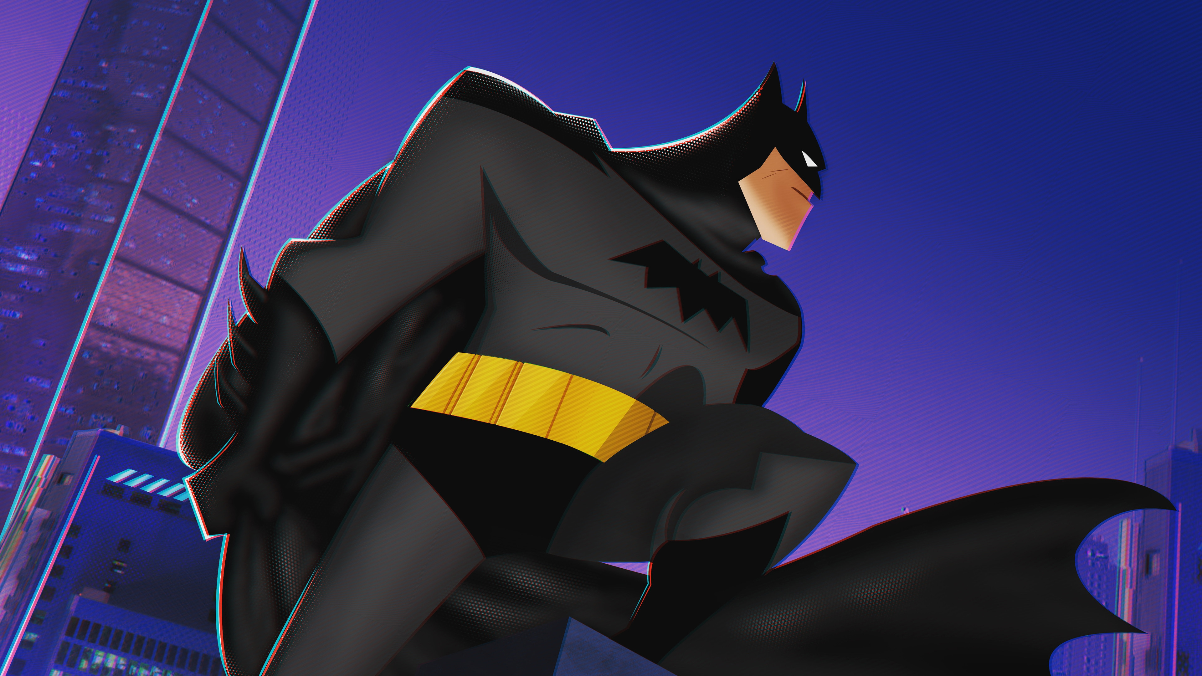 Batman in a stylized city HD Wallpaper