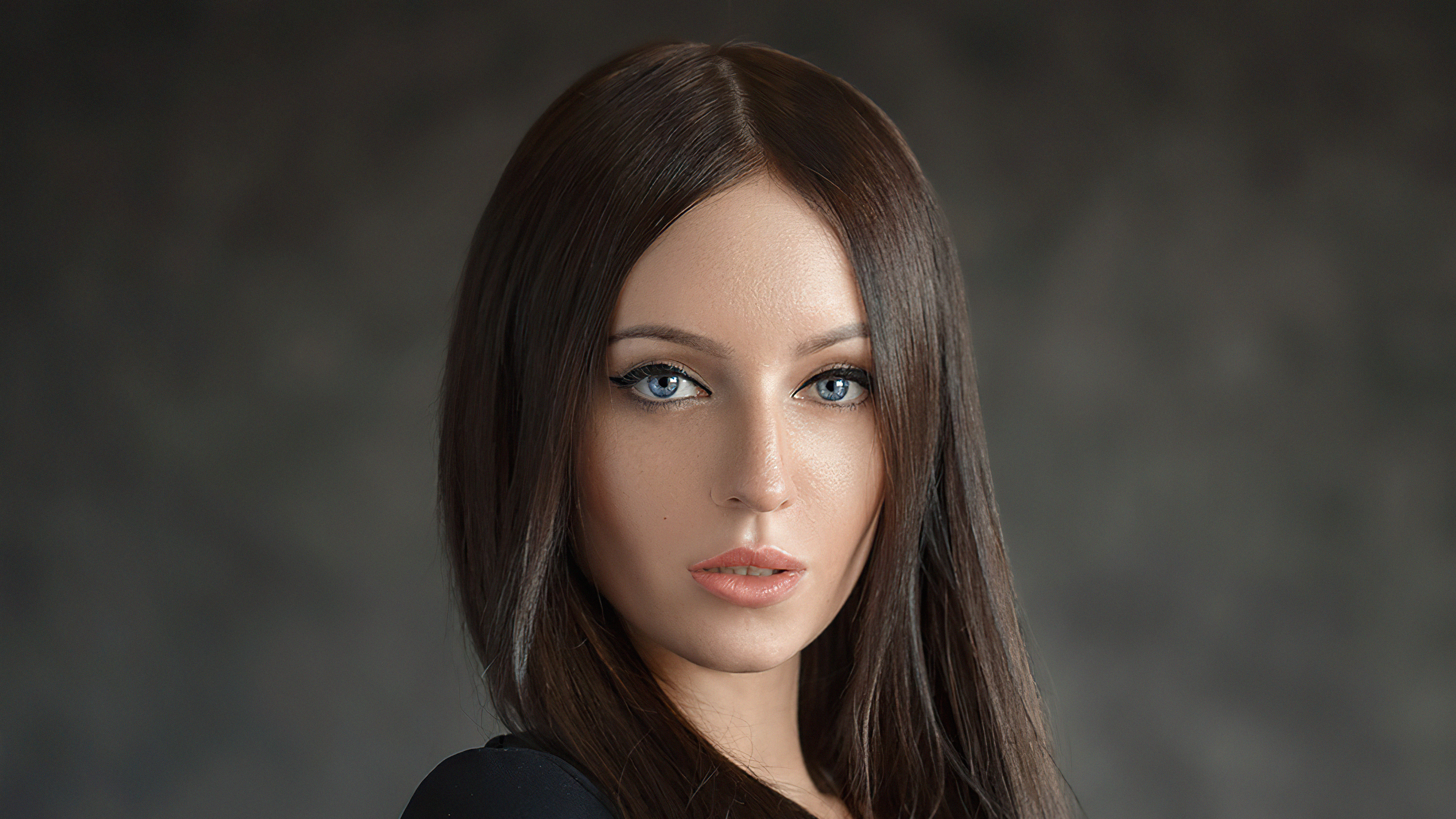 Elegant Woman with Blue Eyes HD Wallpaper