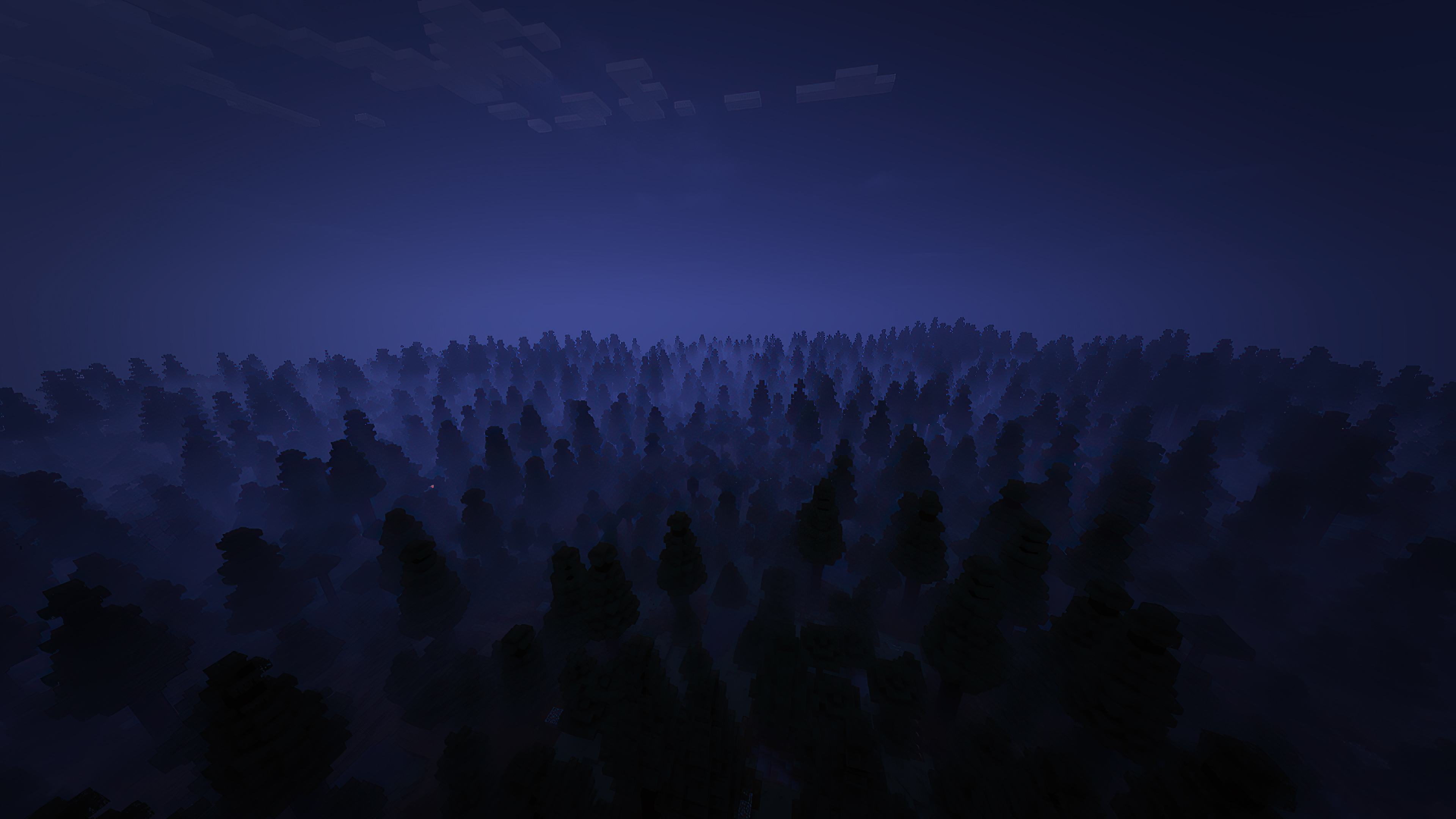 Minecraft forest at night 4K HD Wallpaper