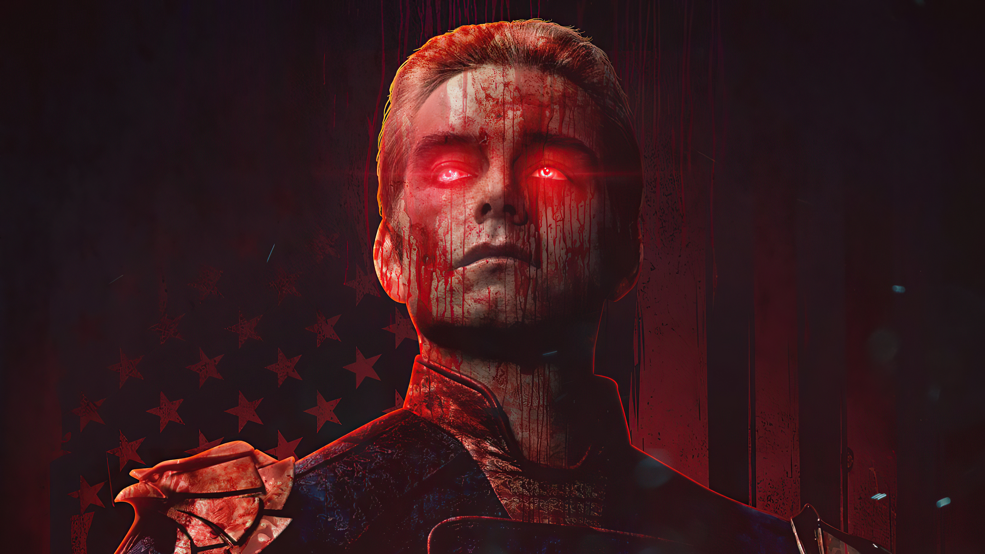 Homelander from The Boys with blood and red eyes HD Wallpaper