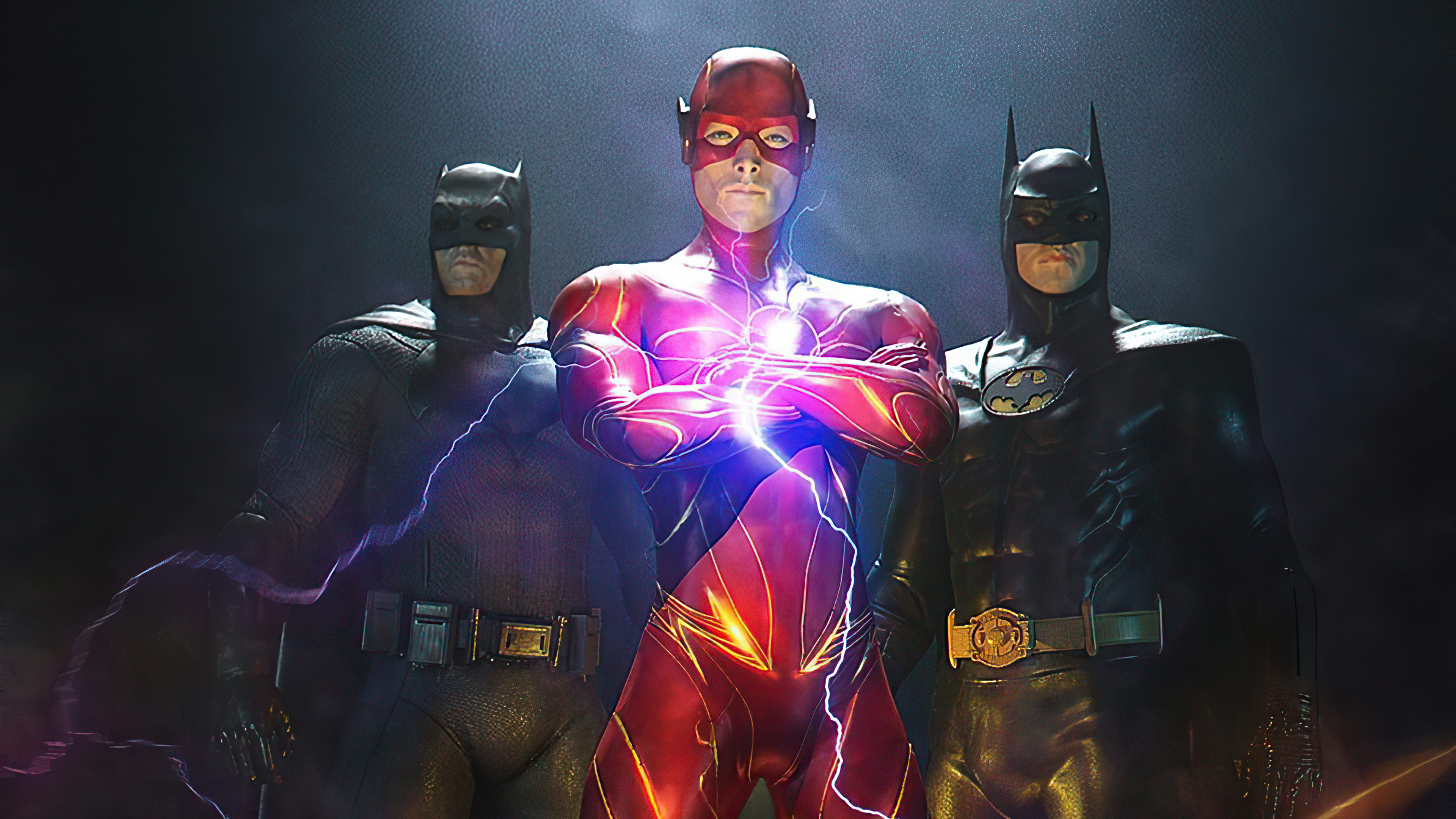 The Flash and two Batmen from DC Comics HD Wallpaper