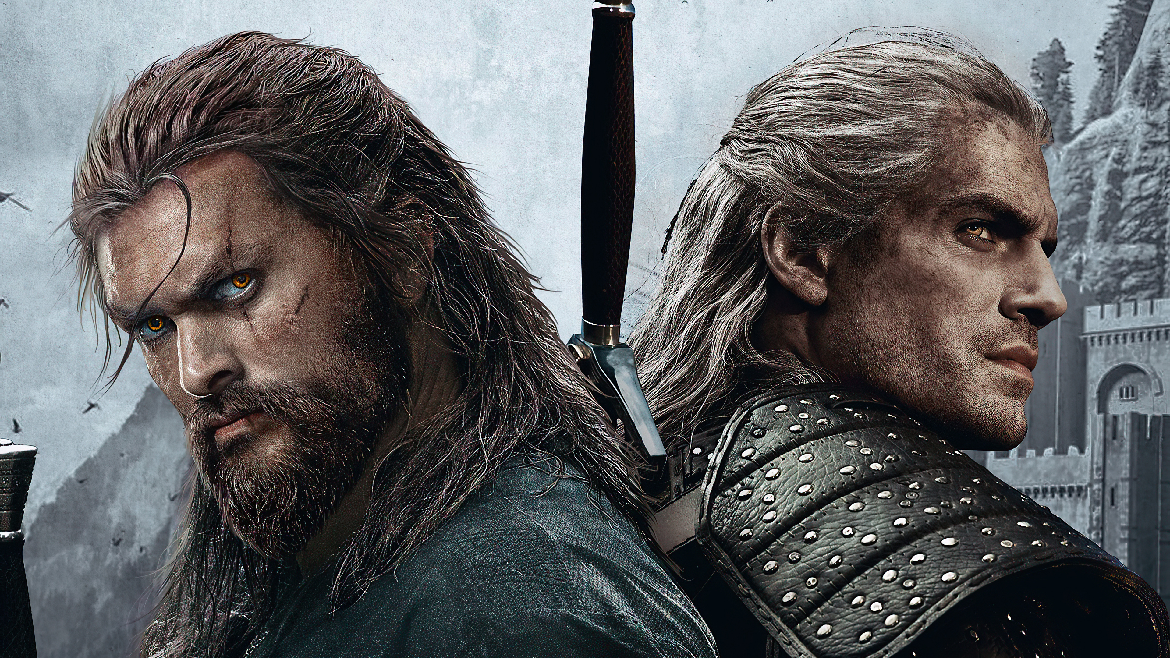 Geralt of Rivia and another Witcher from The Witcher HD Wallpaper