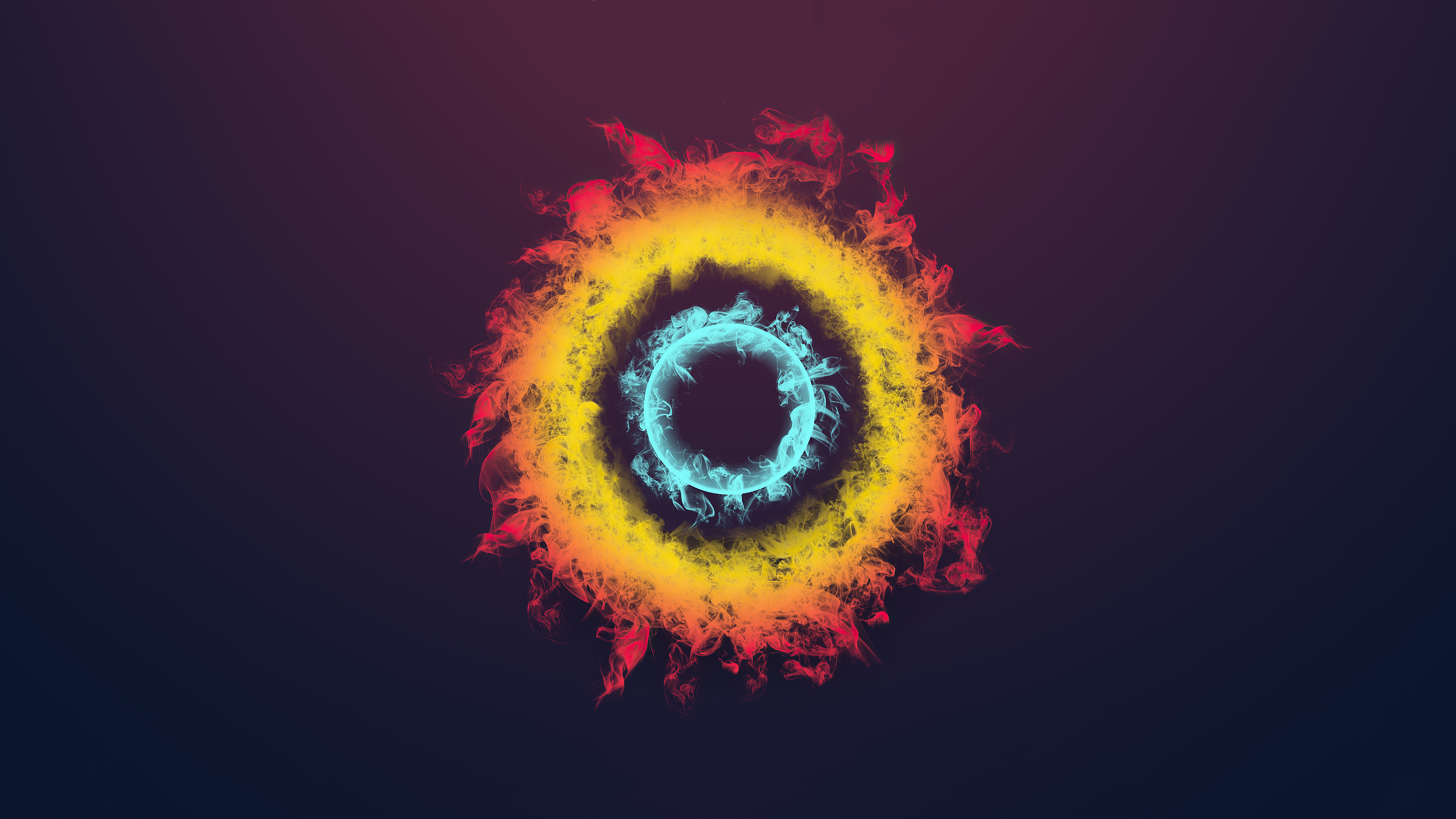 Abstract fire and ice rings 4K HD Wallpaper
