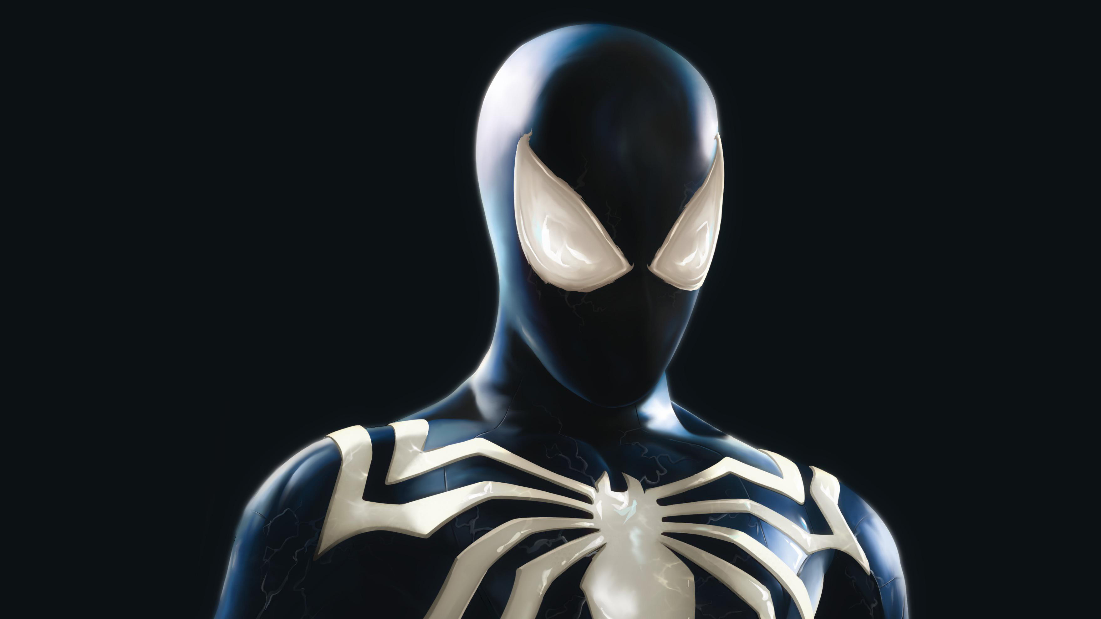 Spider-Man in Black Suit 4K HD Wallpaper