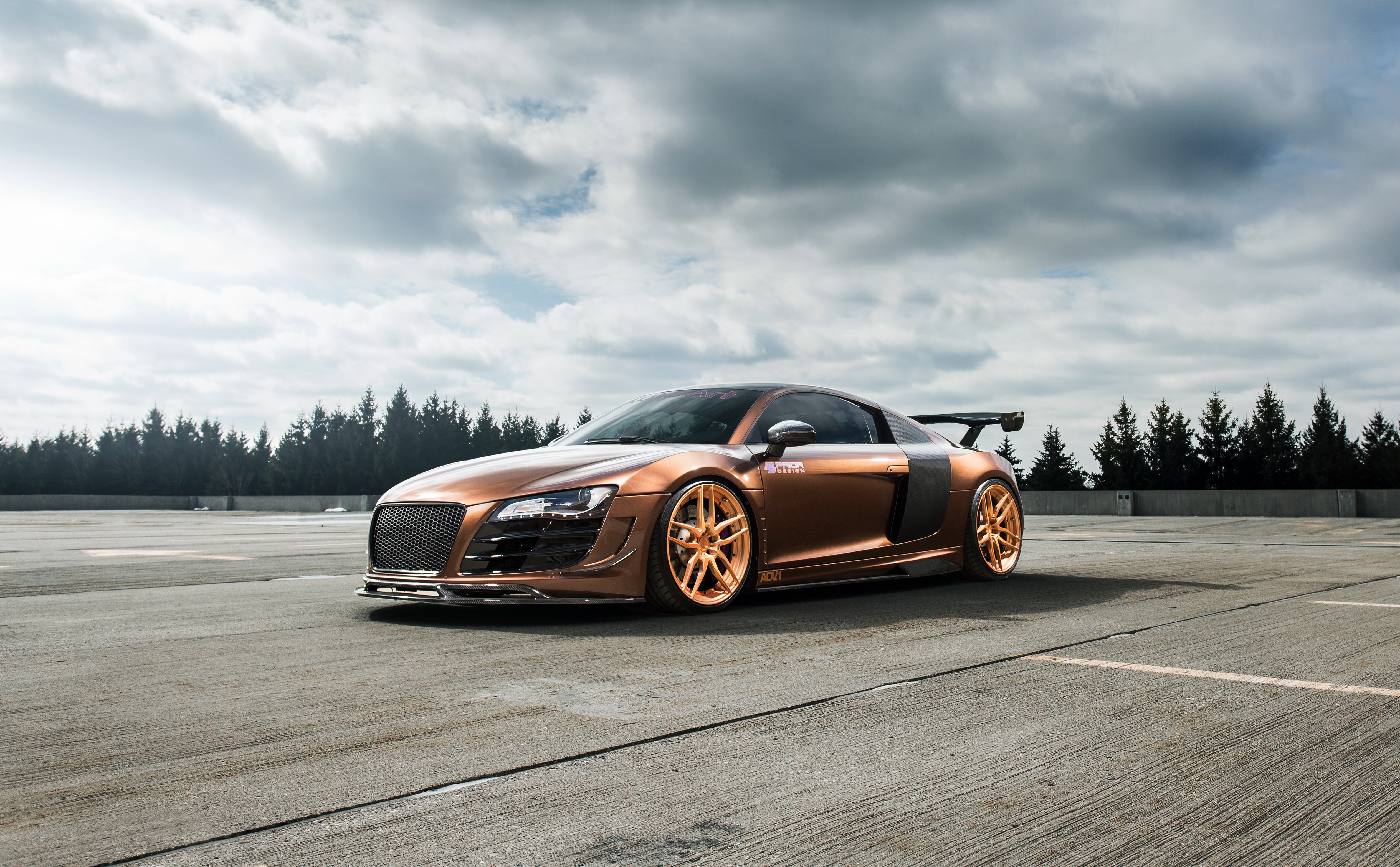 Audi R8 sports car with bronze finish HD Wallpaper