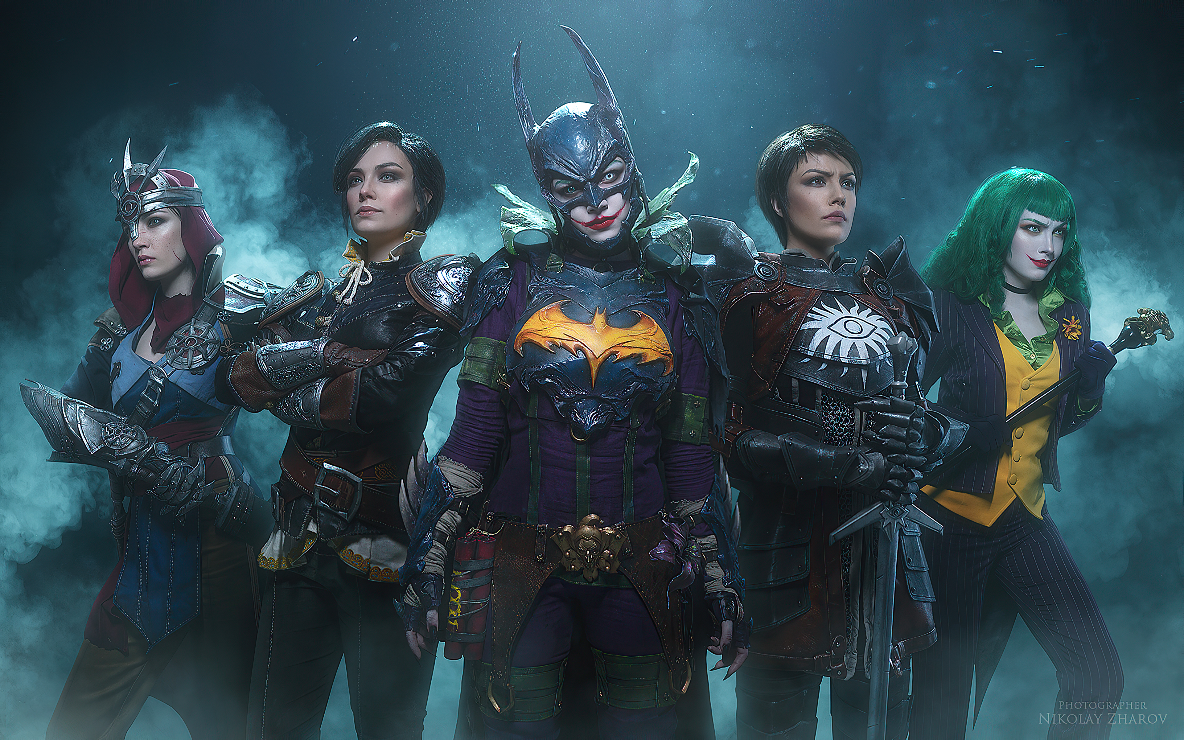 Batgirl and Joker cosplay from DC Comics HD Wallpaper