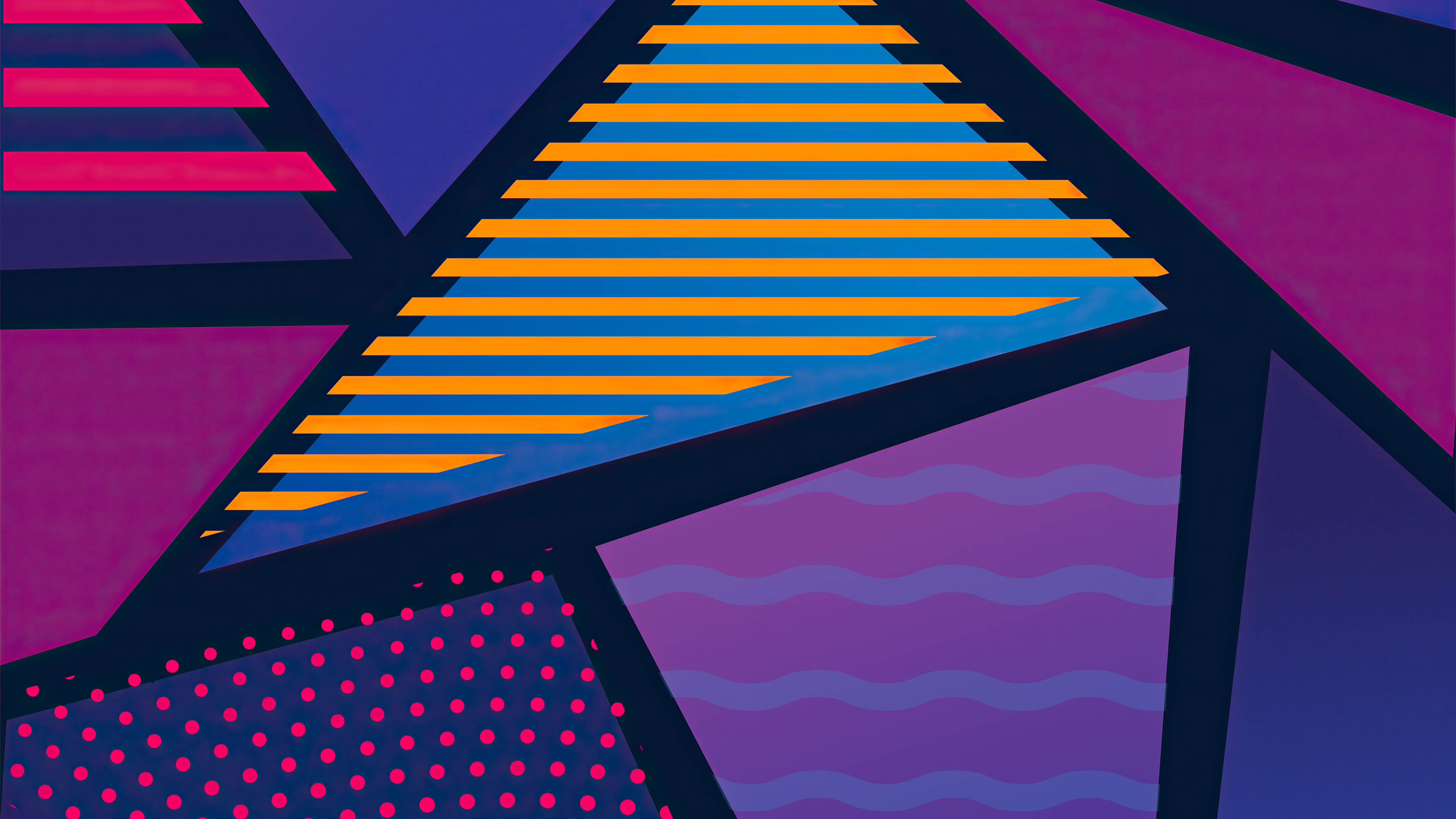 Abstract geometric shapes with patterns HD Wallpaper