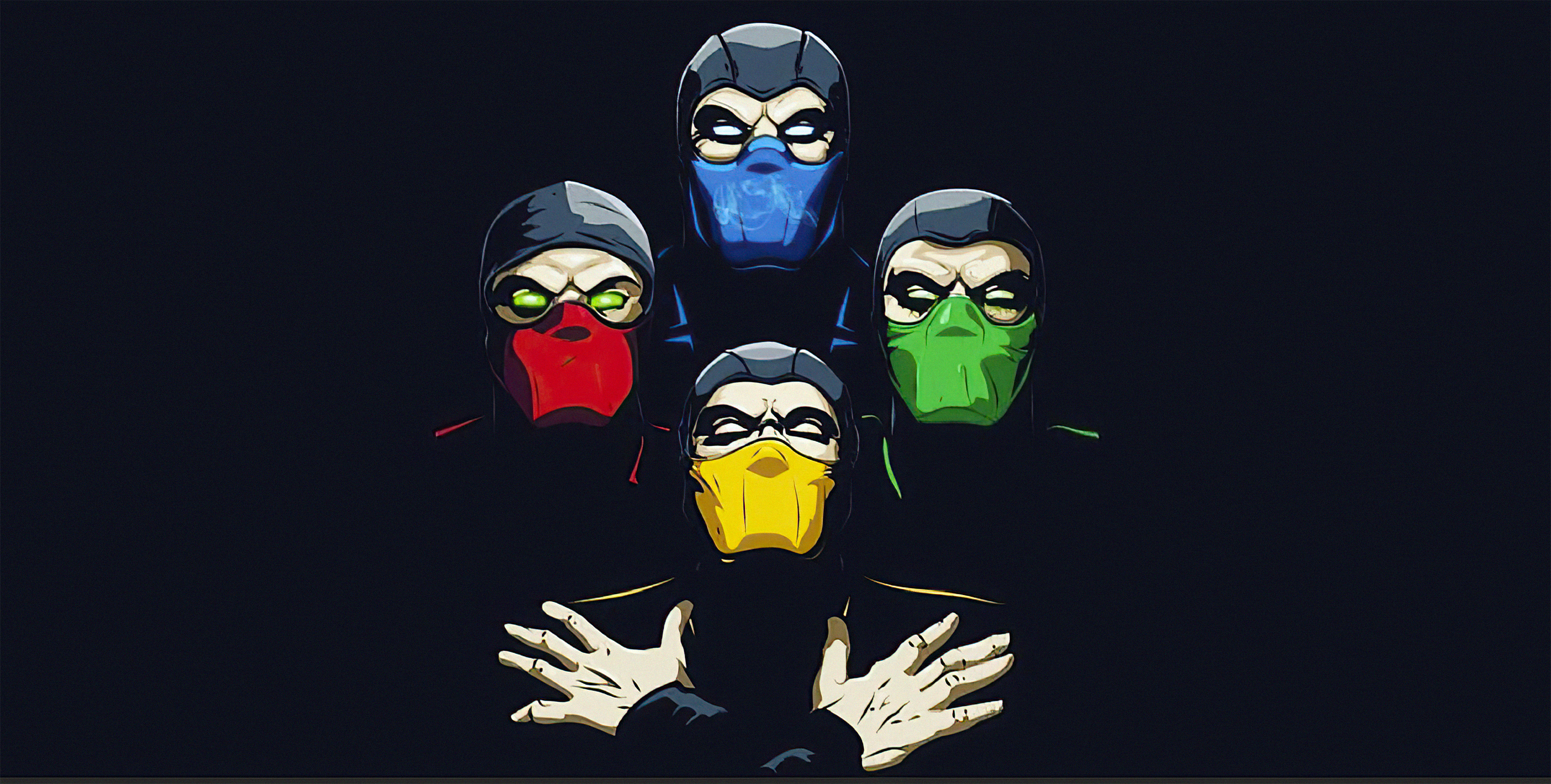 Mortal Kombat ninjas in a minimalist style HD Wallpaper