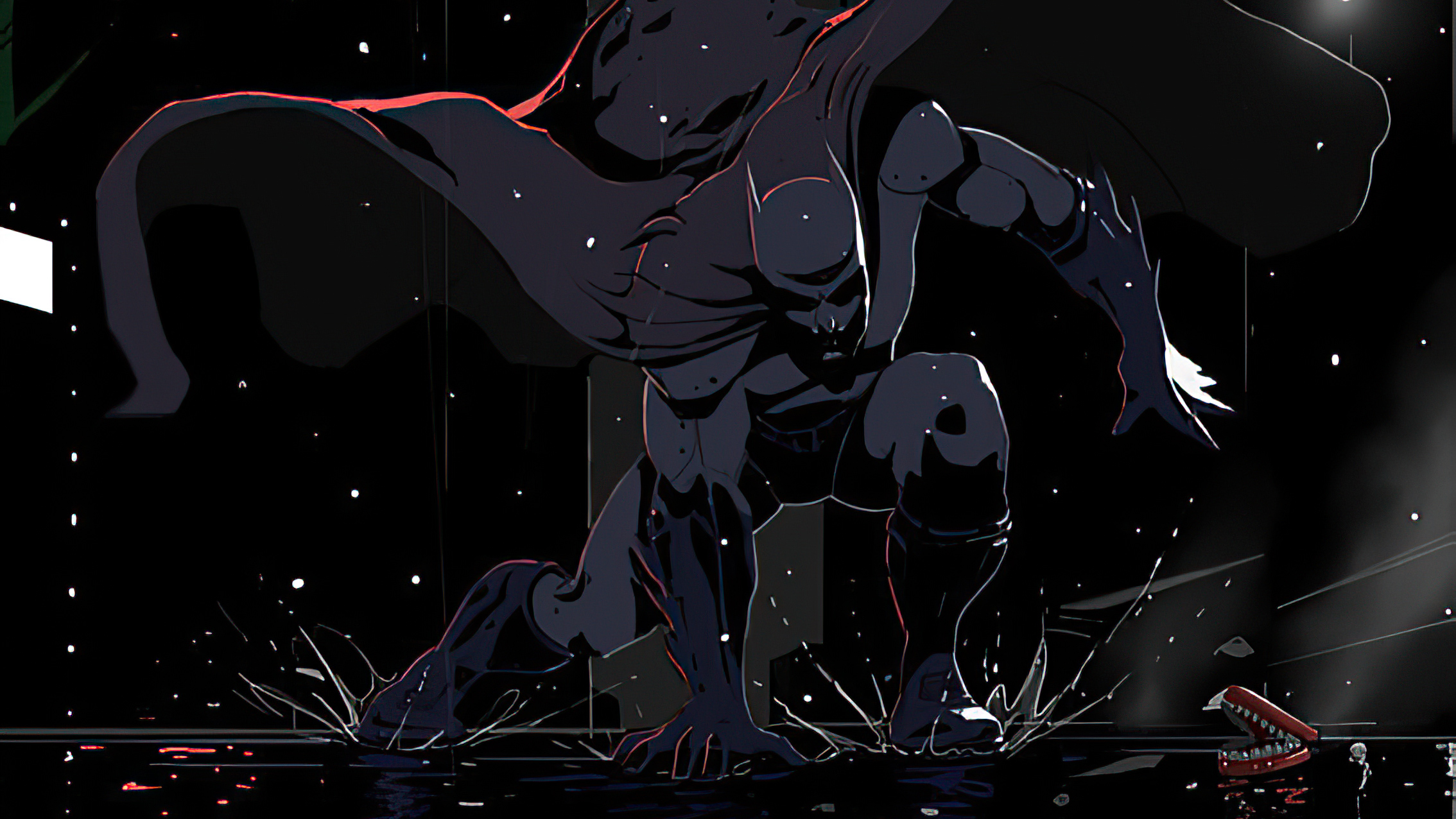 Batman in a dark, stylized artwork HD Wallpaper