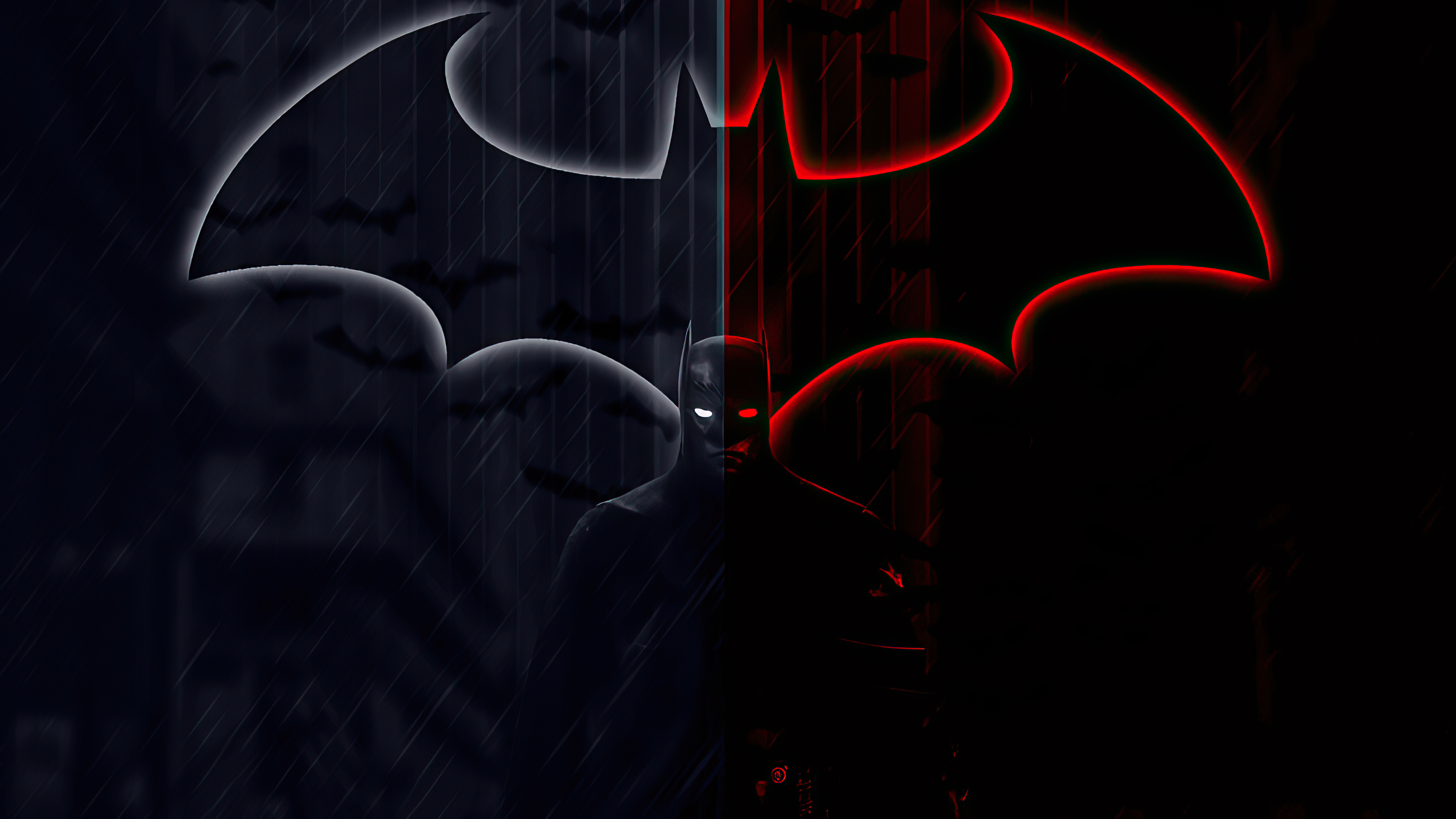 Batman split logo with Batman HD Wallpaper