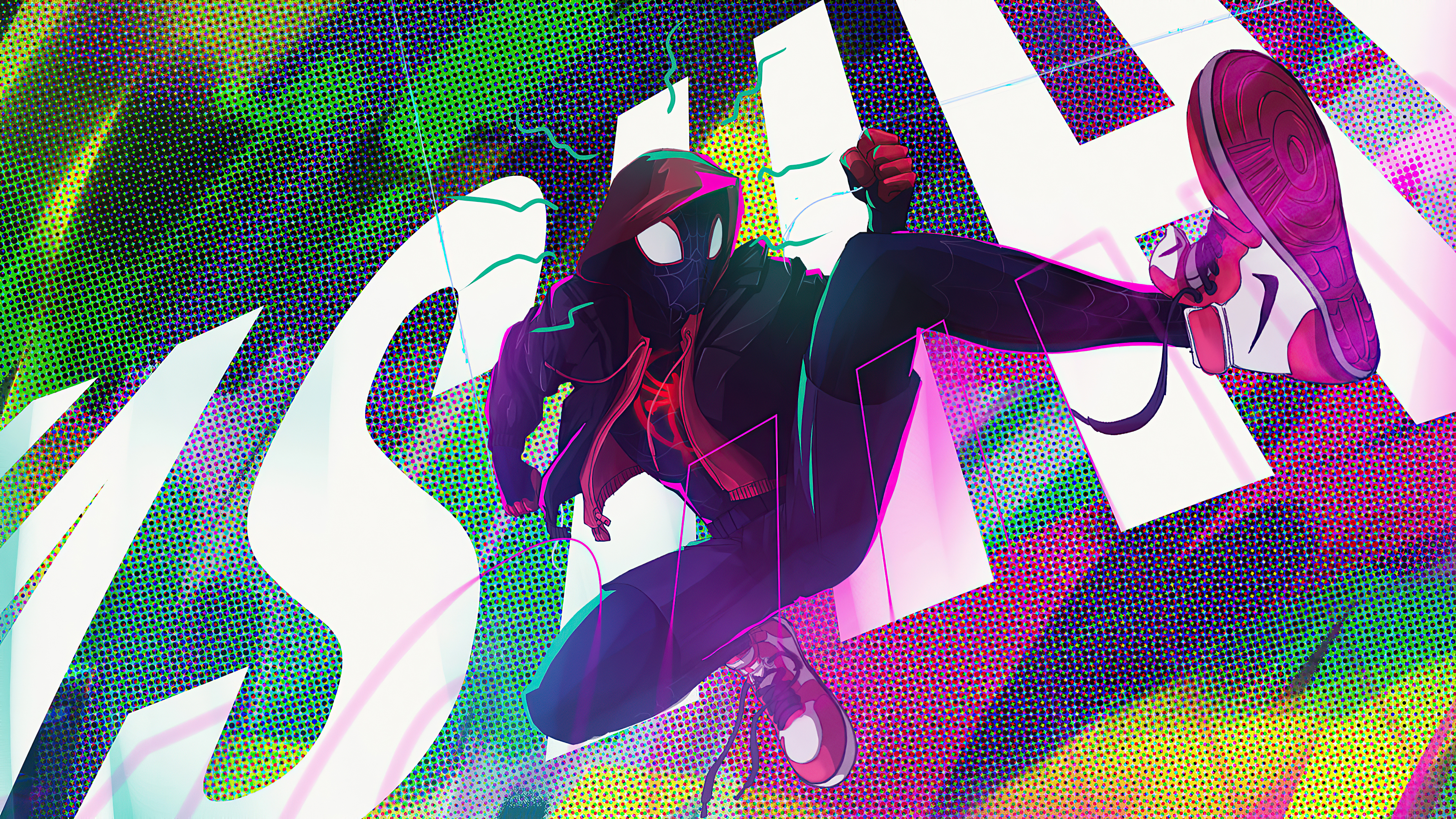 Miles Morales Spider-Man in action artwork HD Wallpaper