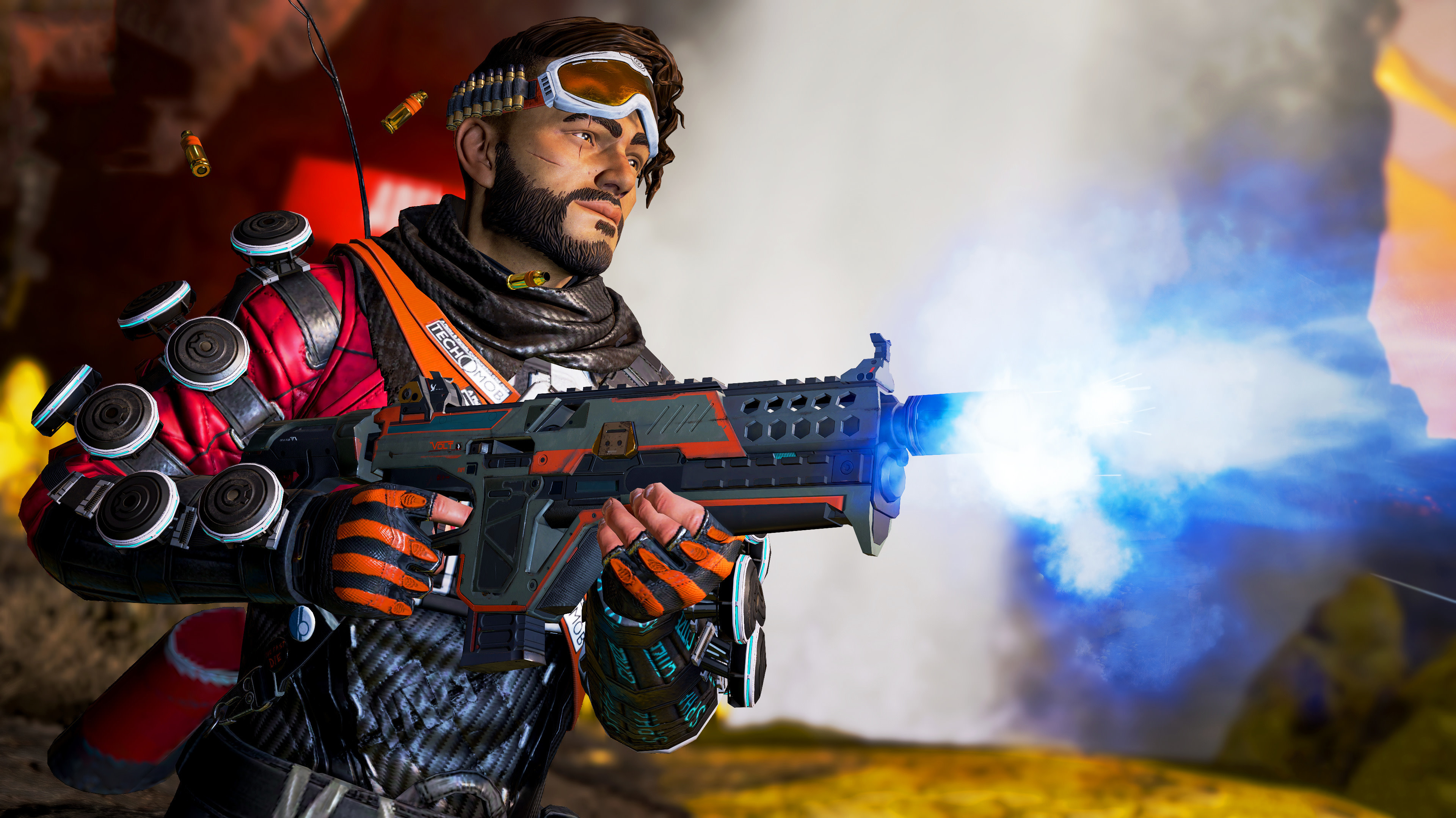 Mirage from Apex Legends firing a weapon HD Wallpaper