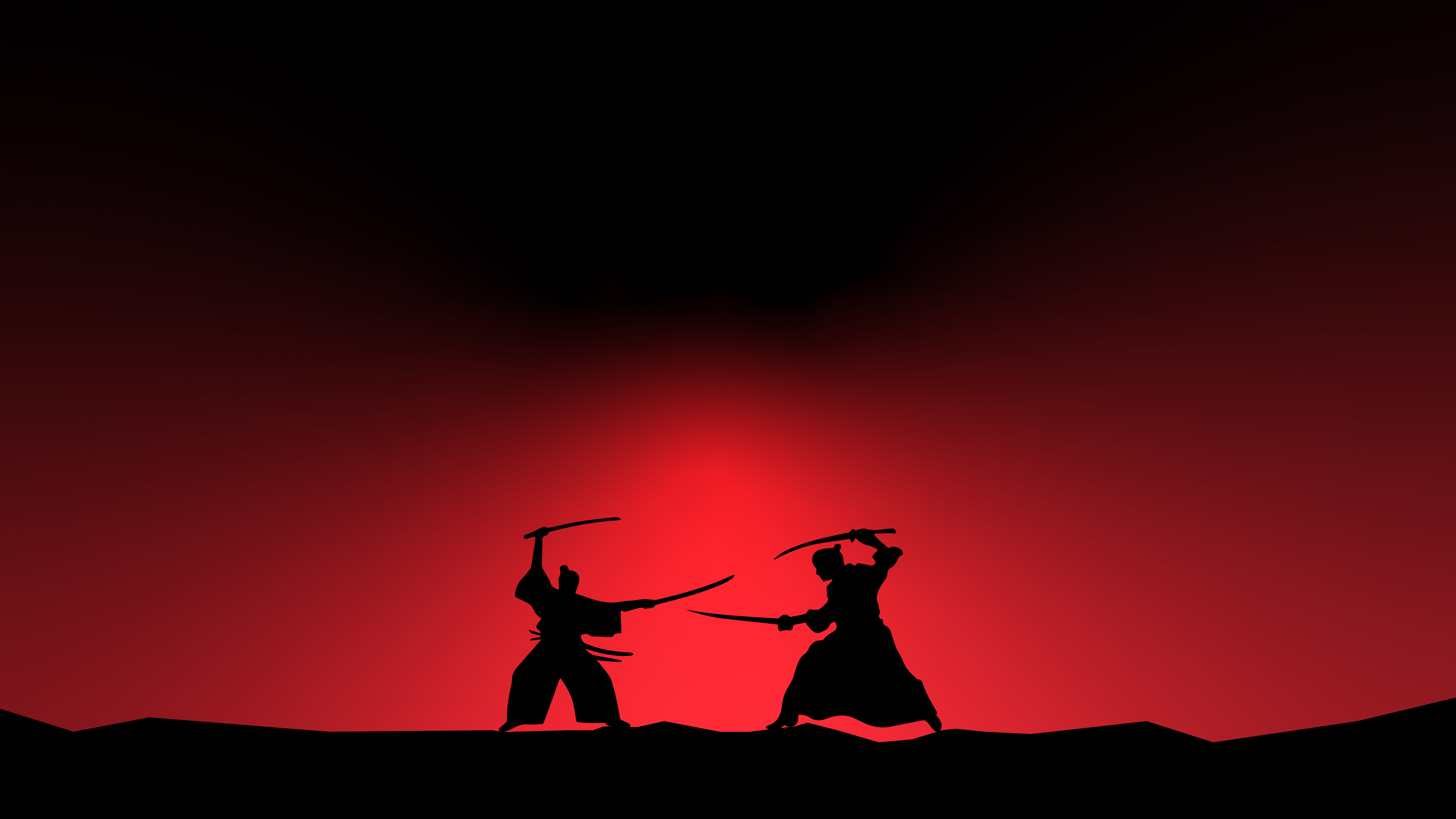 Two samurai fighting with swords HD Wallpaper