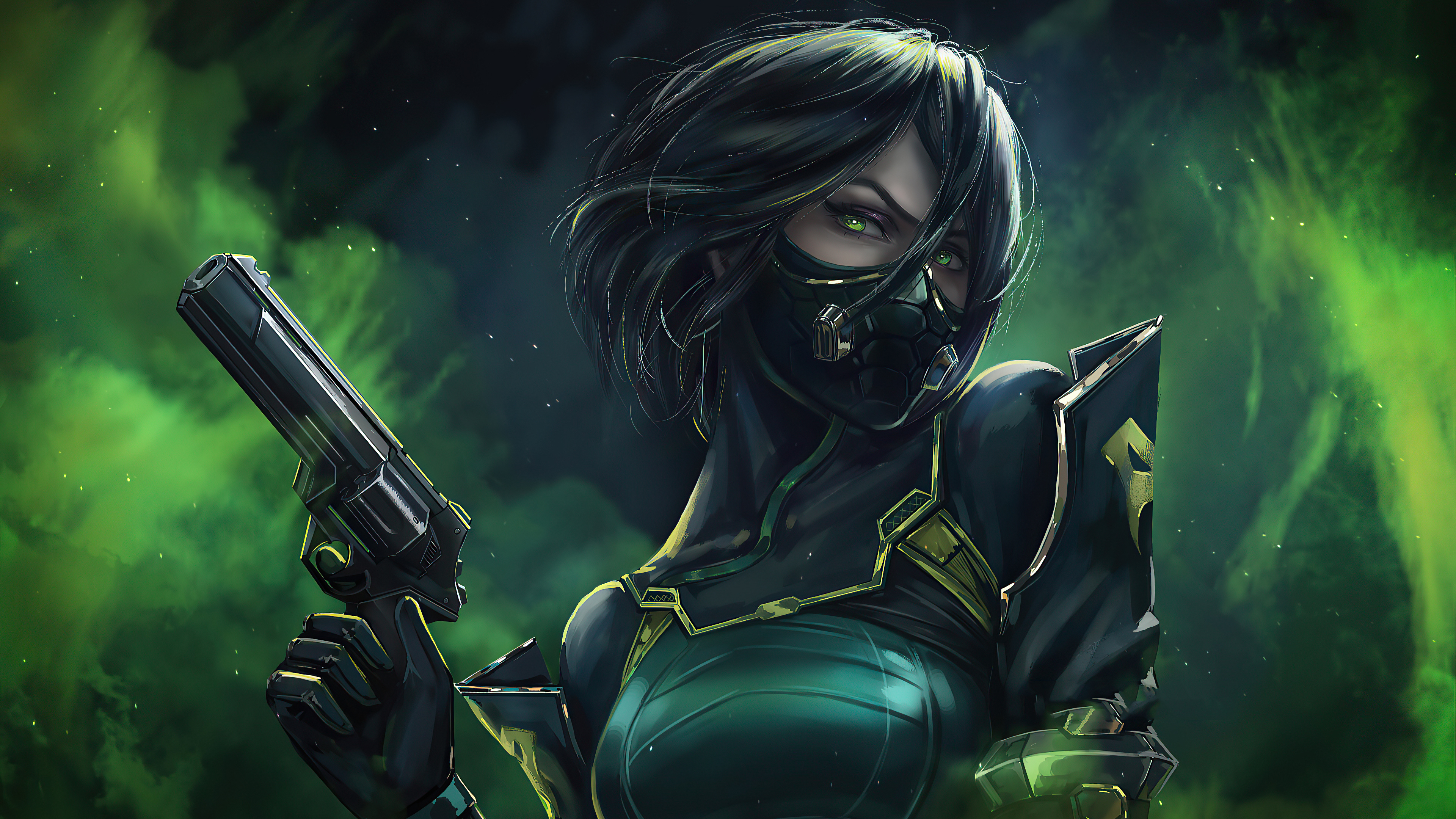 Viper from Valorant holding a gun HD Wallpaper