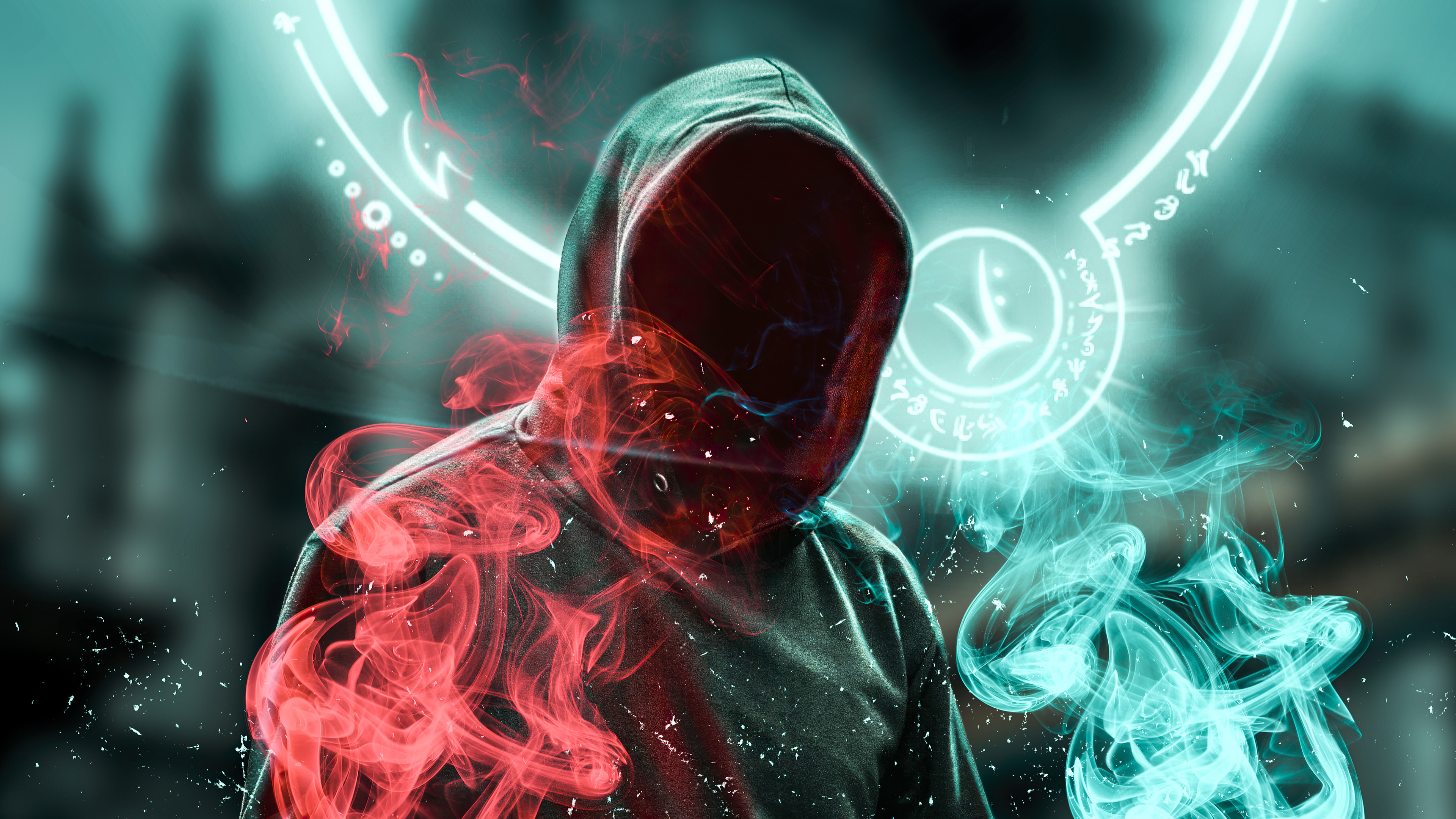 Anonymous figure with magical energy HD Wallpaper