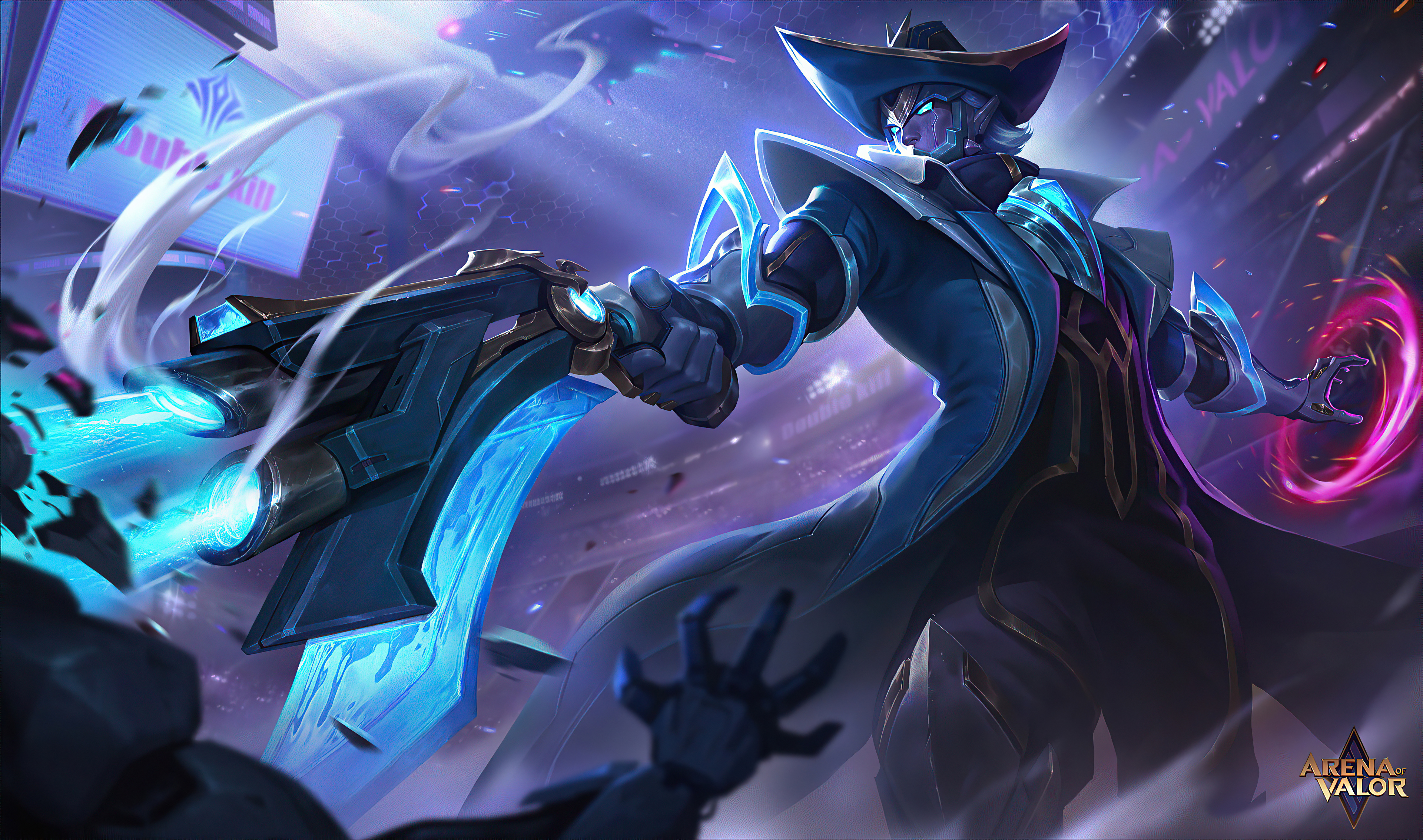 Character from Arena of Valor with glowing gun HD Wallpaper