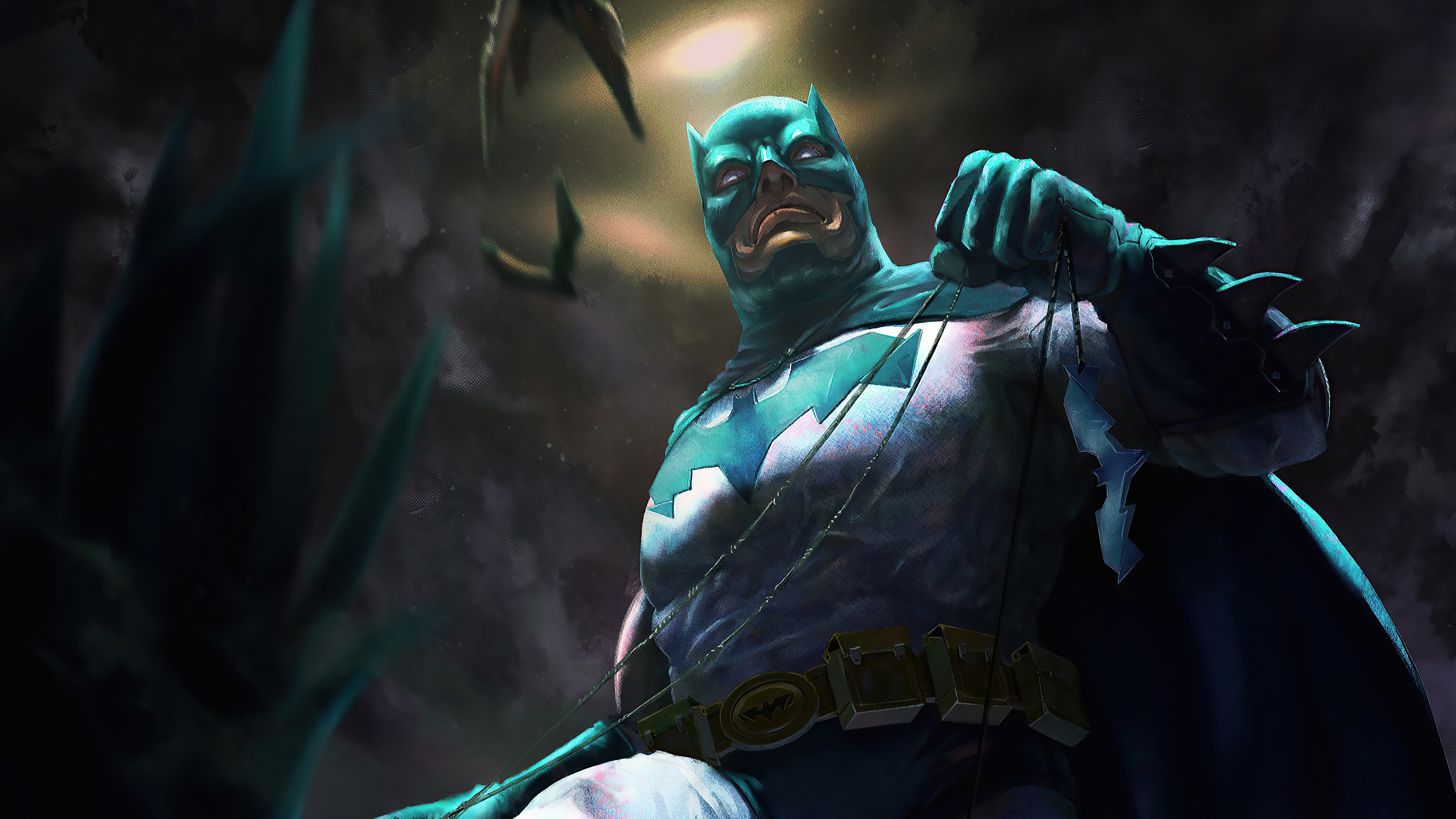 Batman artwork with bats and dark background HD Wallpaper