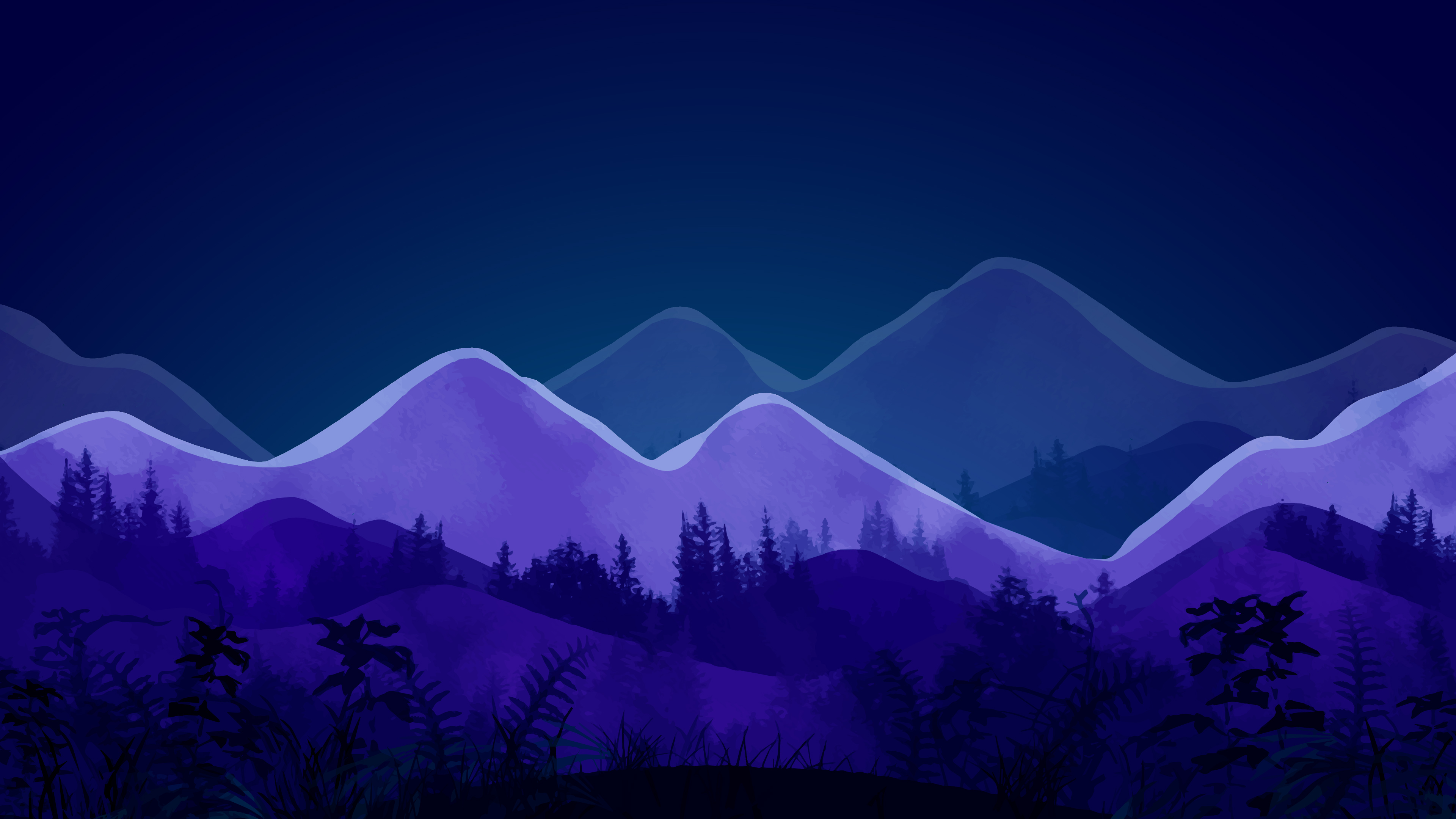 Digital art of mountains in 4K HD Wallpaper