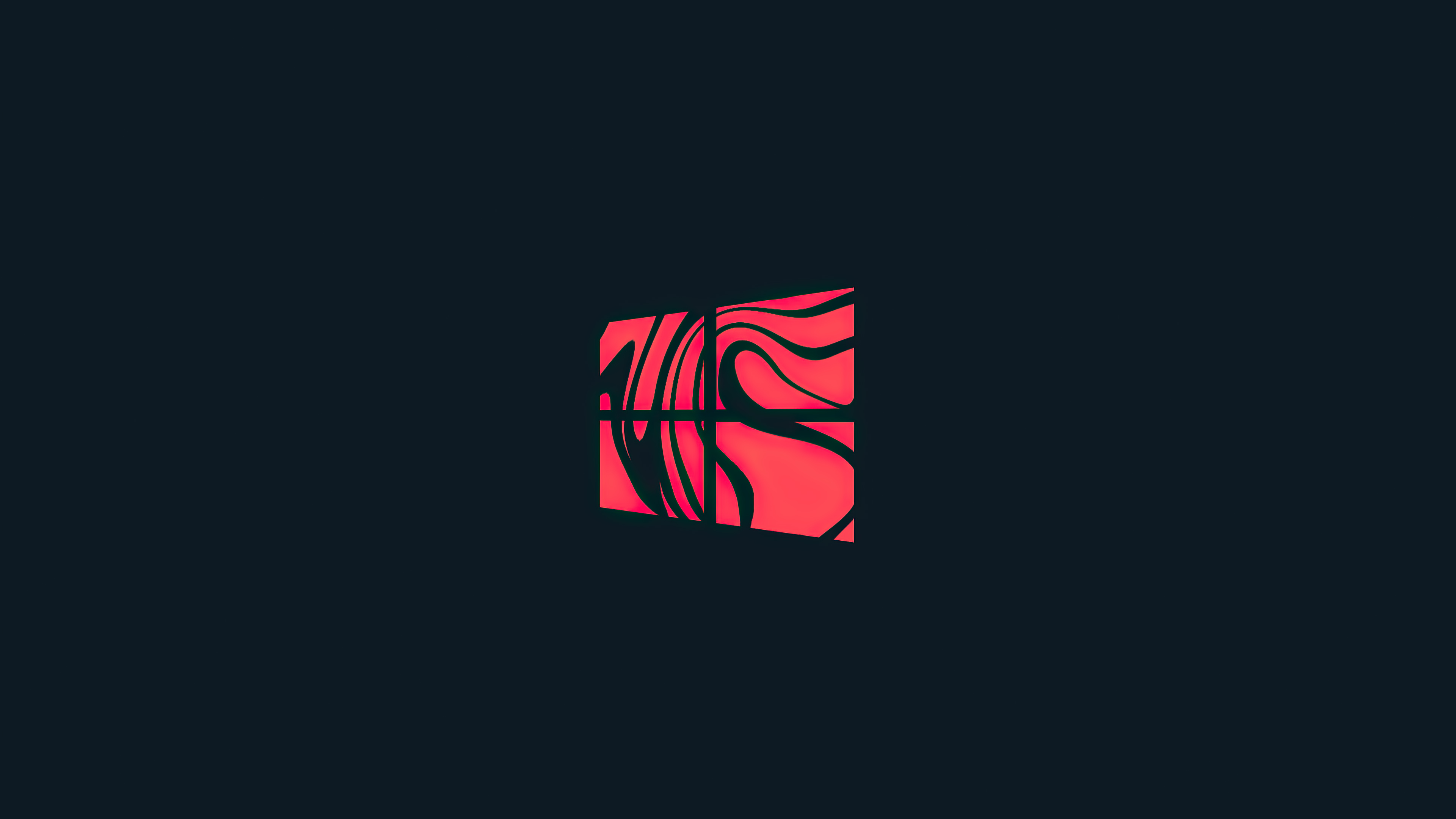 Windows 10 logo with red abstract design 4K HD Wallpaper