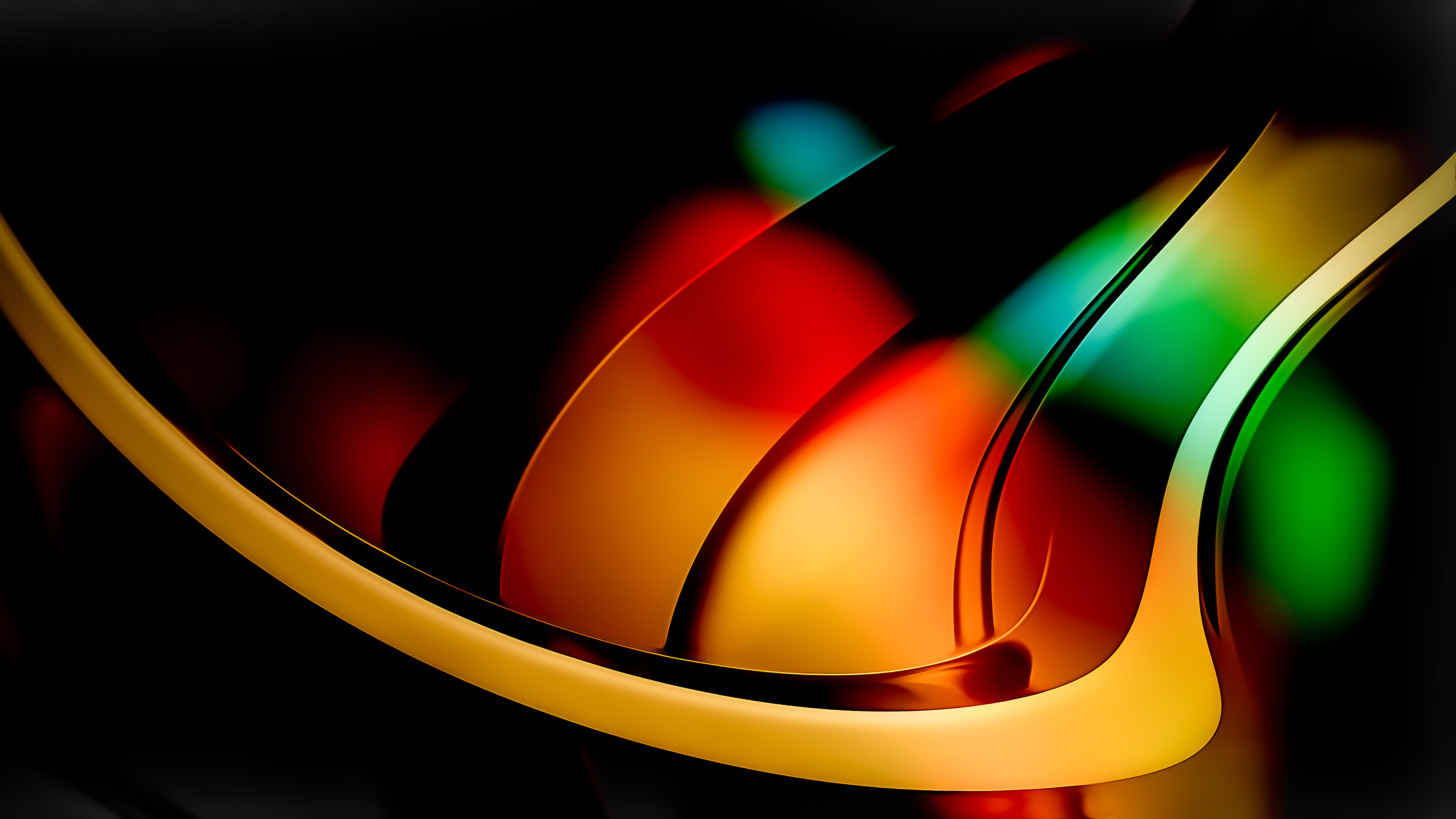 Abstract digital art with colorful bokeh HD Wallpaper