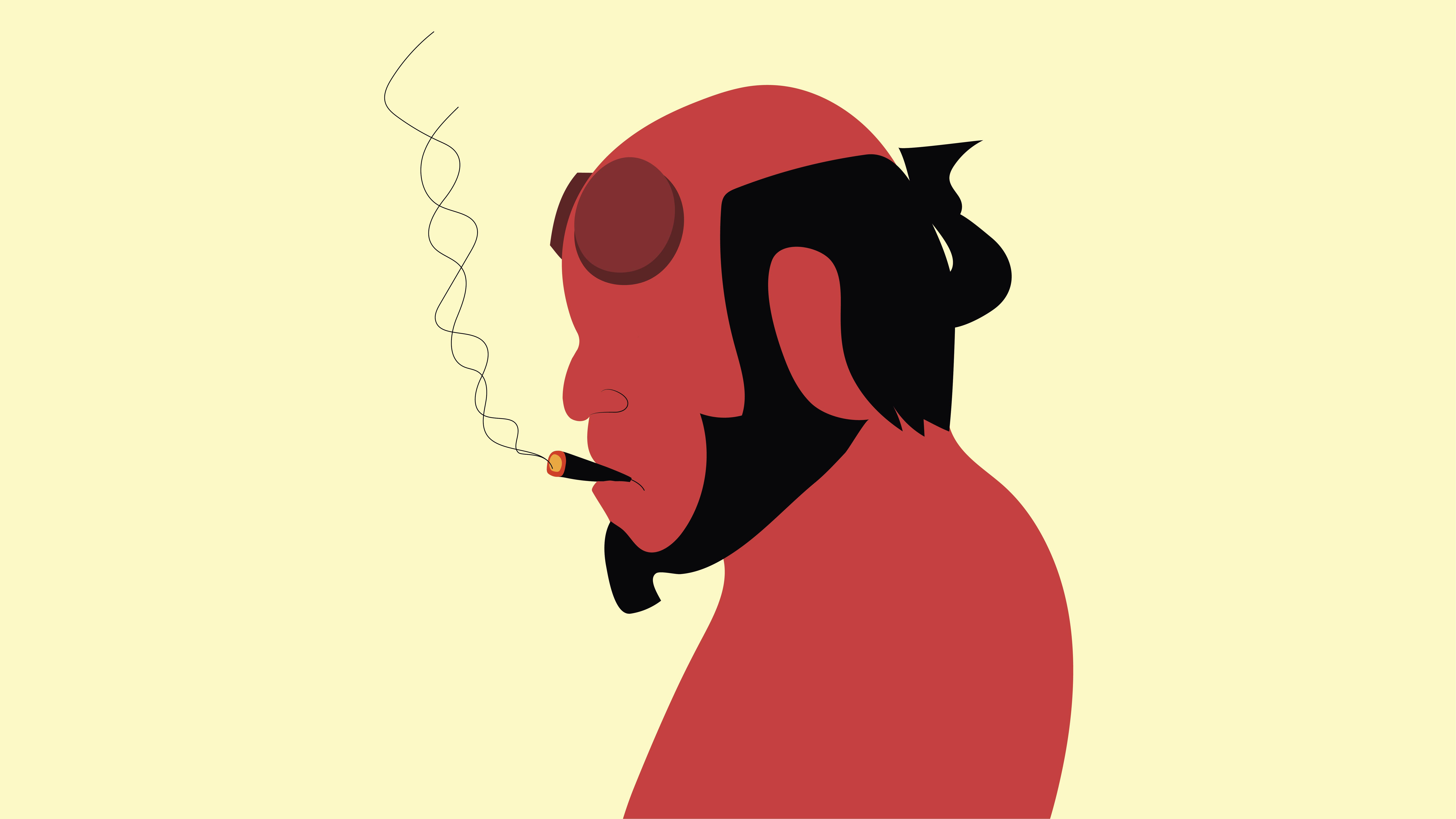 Hellboy smoking a cigar HD Wallpaper