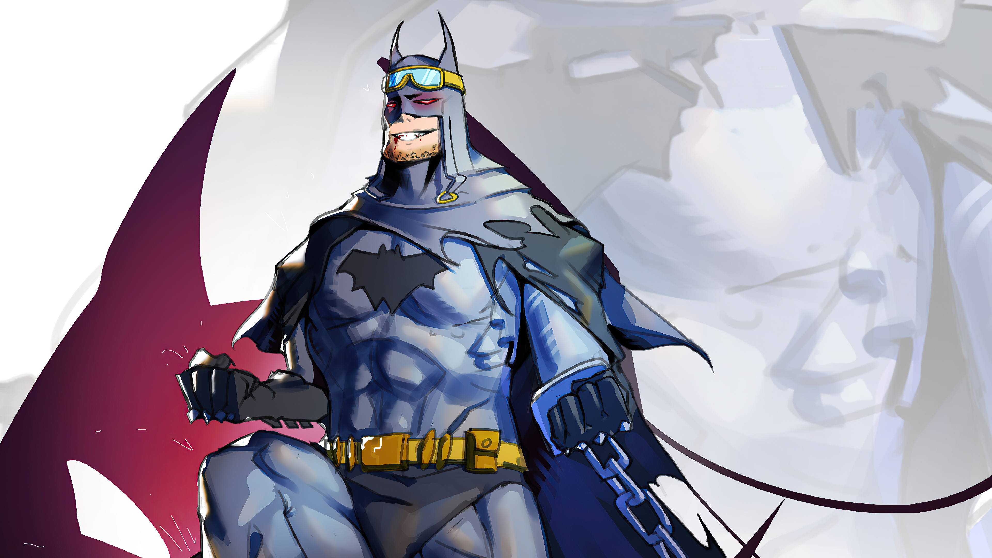 Batman artwork with goggles and chain HD Wallpaper